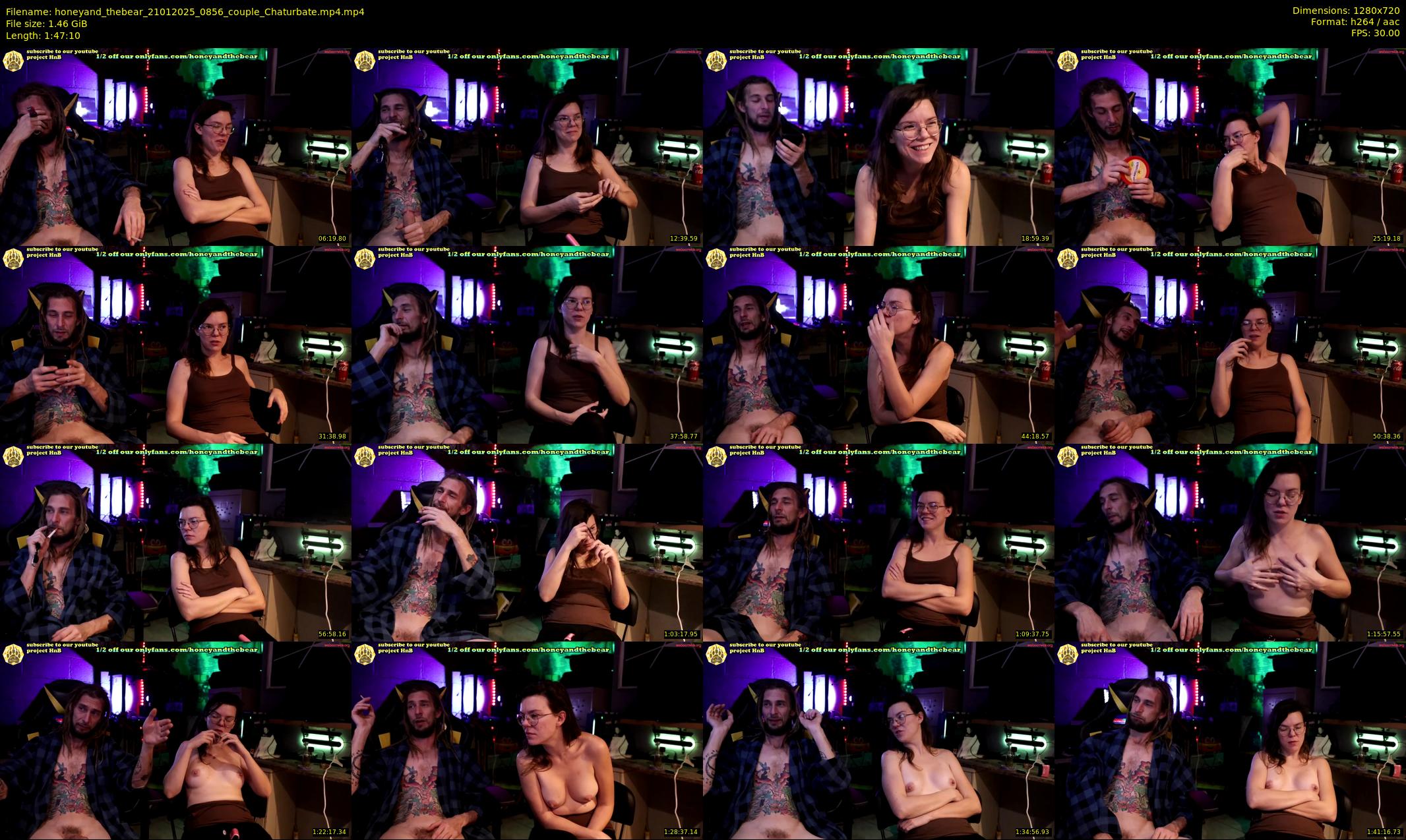 honeyand_thebear — 108 minute Chaturbate couple cam show recording, 720p, Jan 21, 2025
