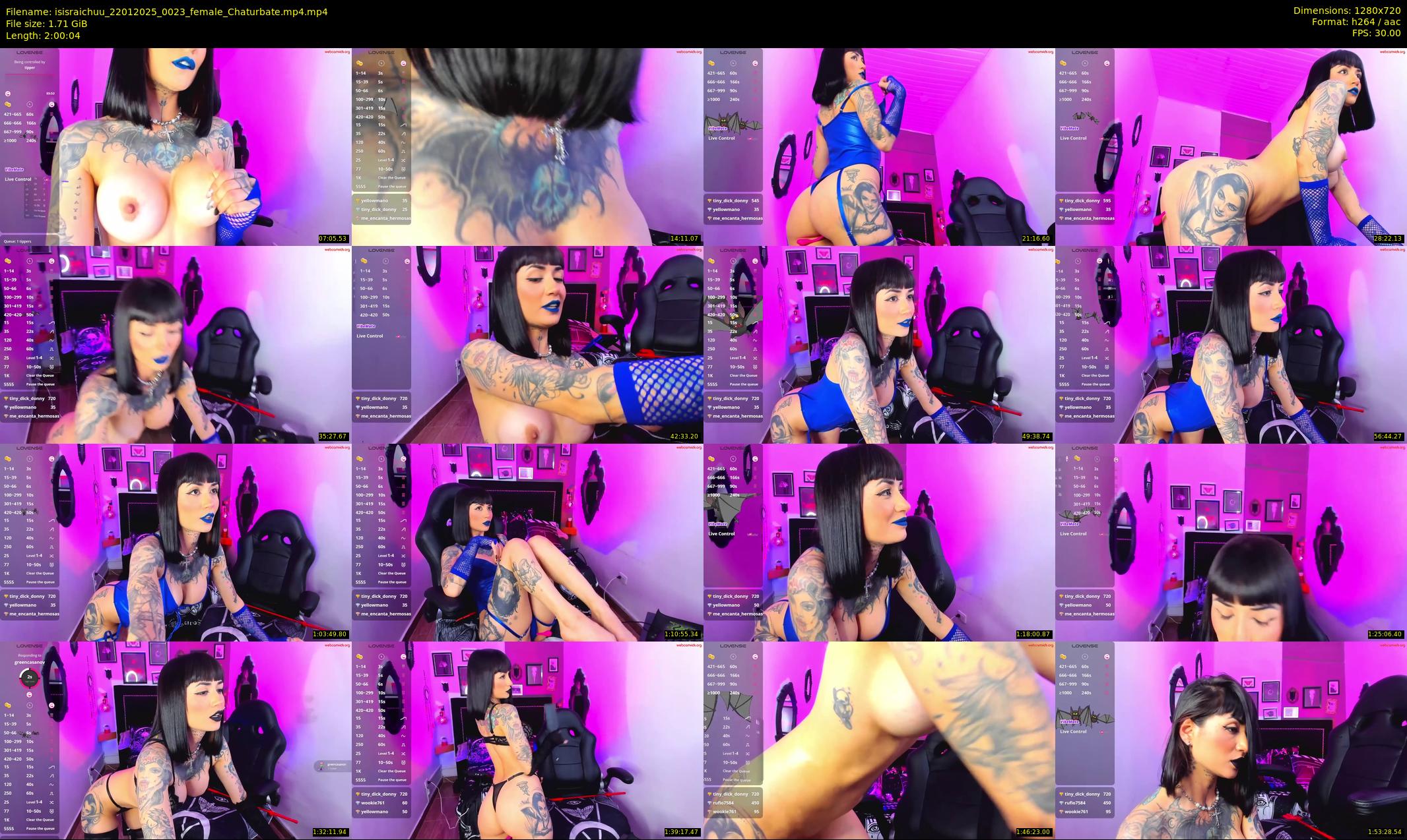 isisraichuu — 121 minute Chaturbate female cam show recording, 720p, Jan 22, 2025