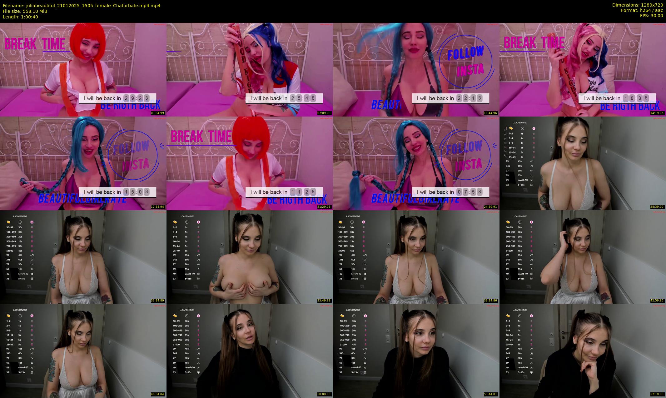 juliabeautiful — 61 minute Chaturbate female cam show recording, 720p, Jan 21, 2025