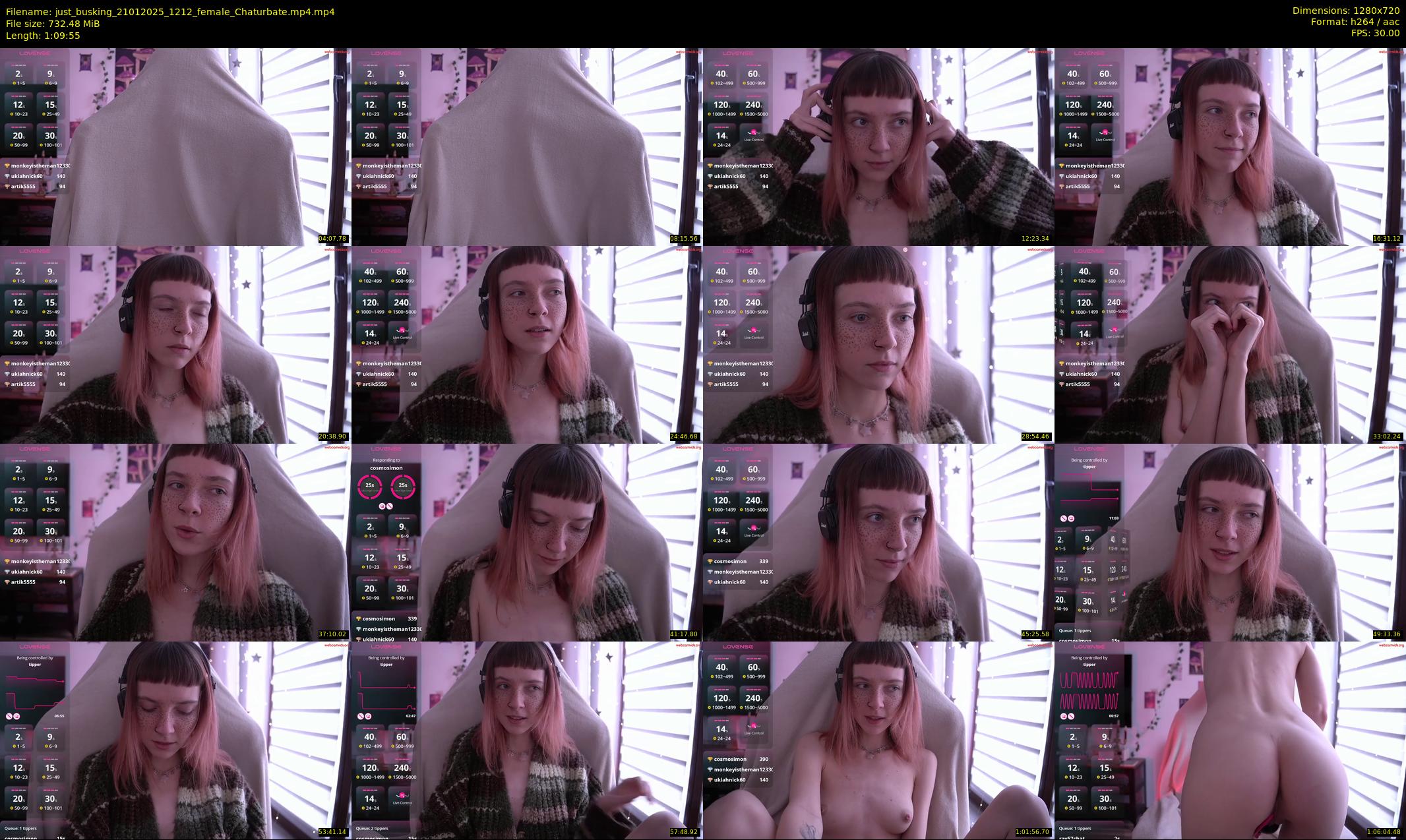 just_busking — 70 minute Chaturbate female cam show recording, 720p, Jan 21, 2025