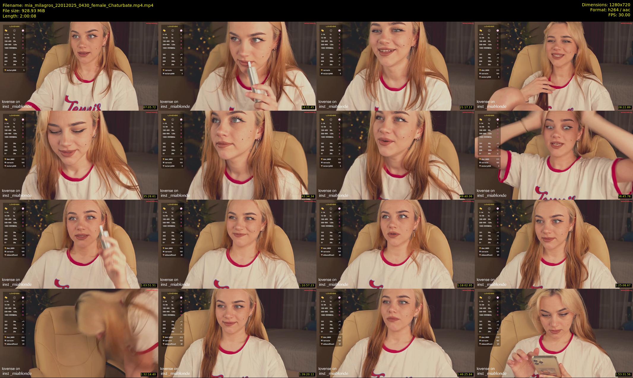 mia_milagros — 121 minute Chaturbate female cam show recording, 720p, Jan 22, 2025