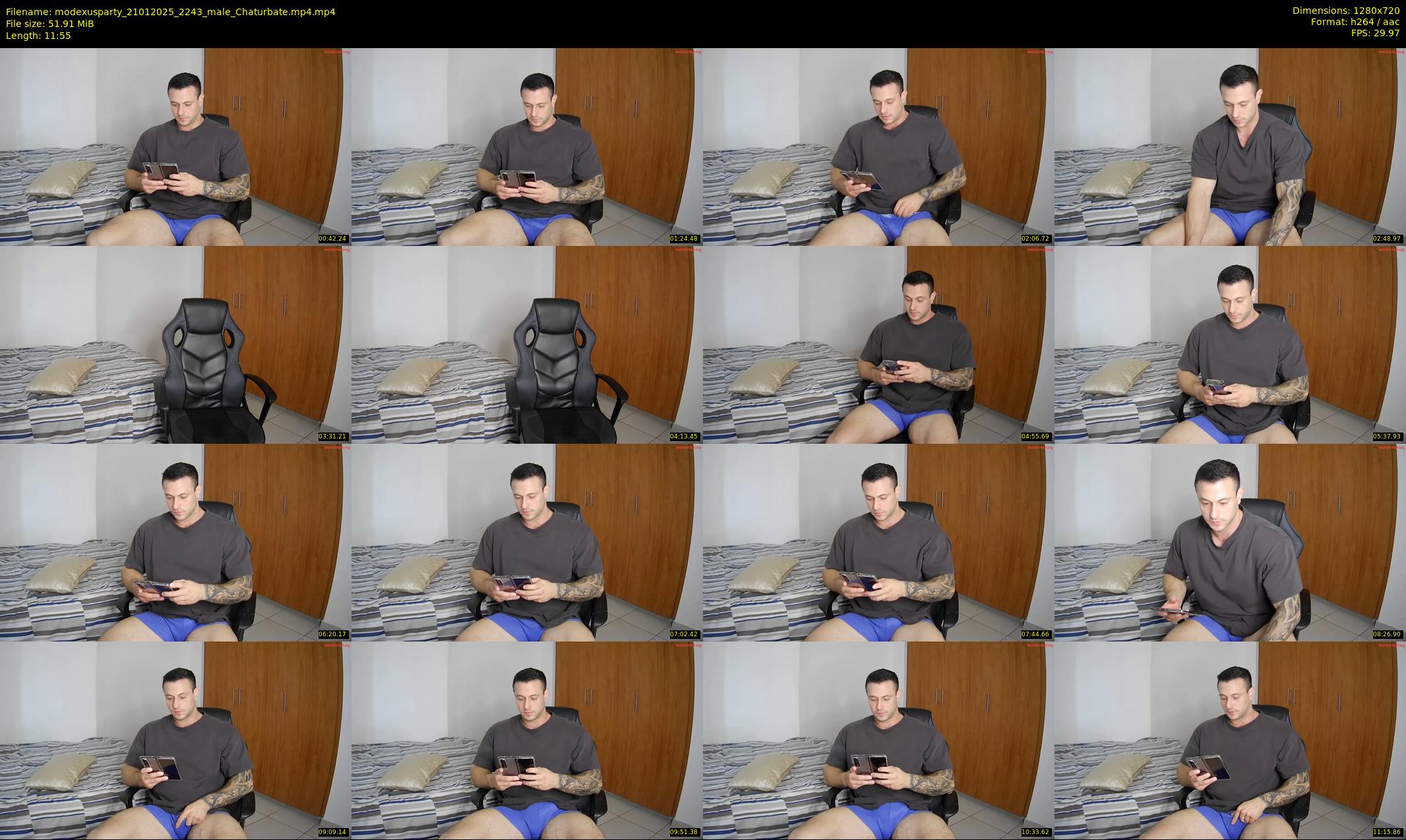 modexusparty — 12 minute Chaturbate male cam show recording, 720p, Jan 21, 2025