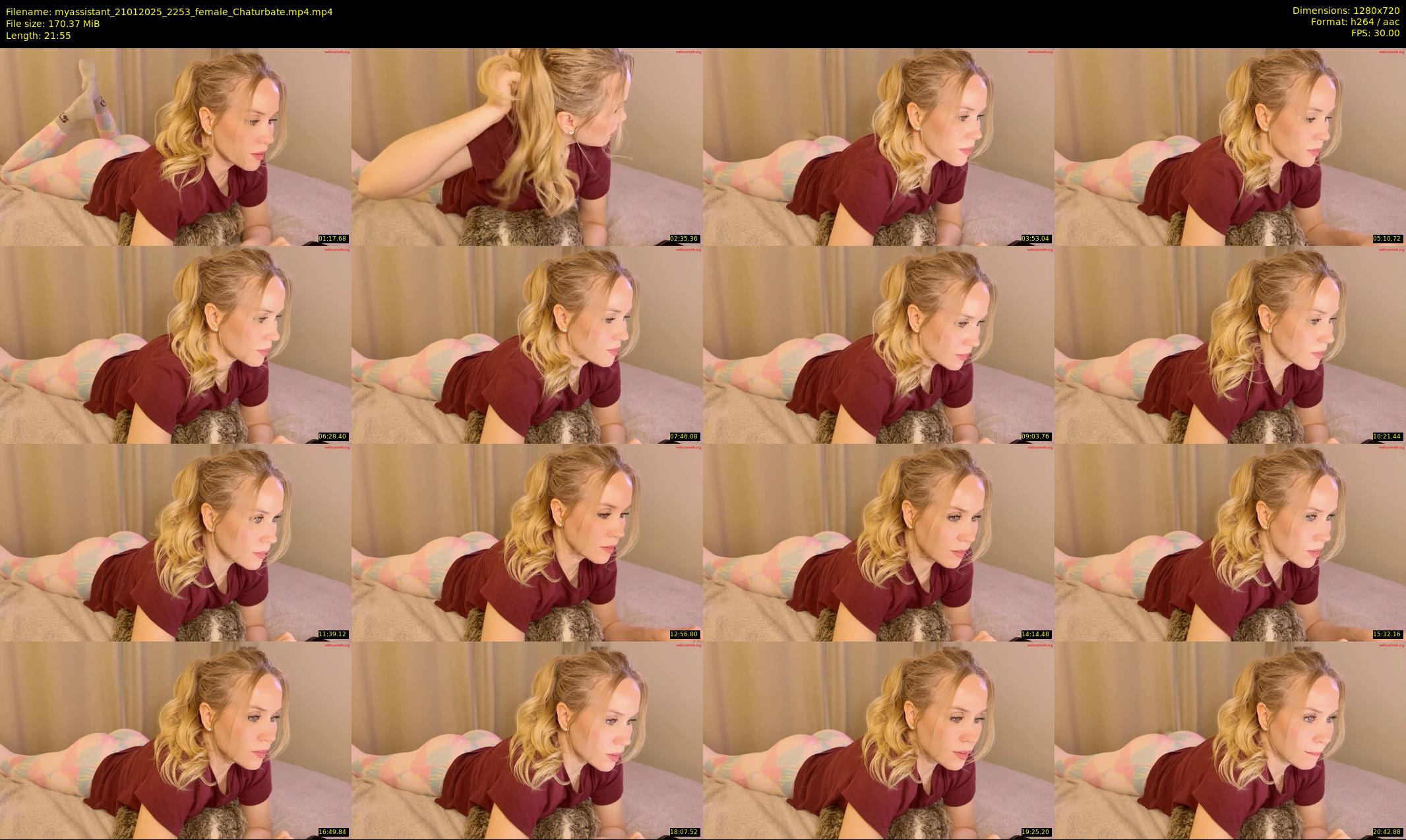 myassistant — 22 minute Chaturbate female cam show recording, 720p, Jan 21, 2025