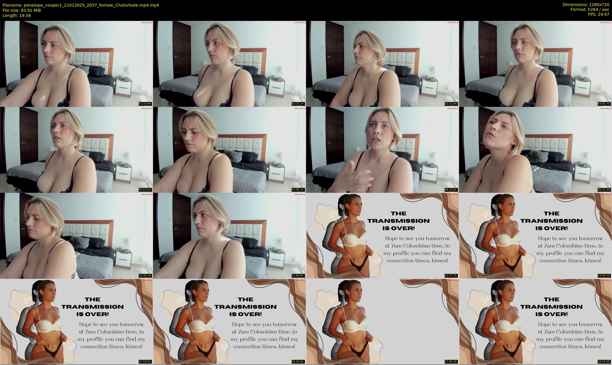 penelope_cooper1 — 20 minute Chaturbate female cam show recording, 720p, Jan 21, 2025
