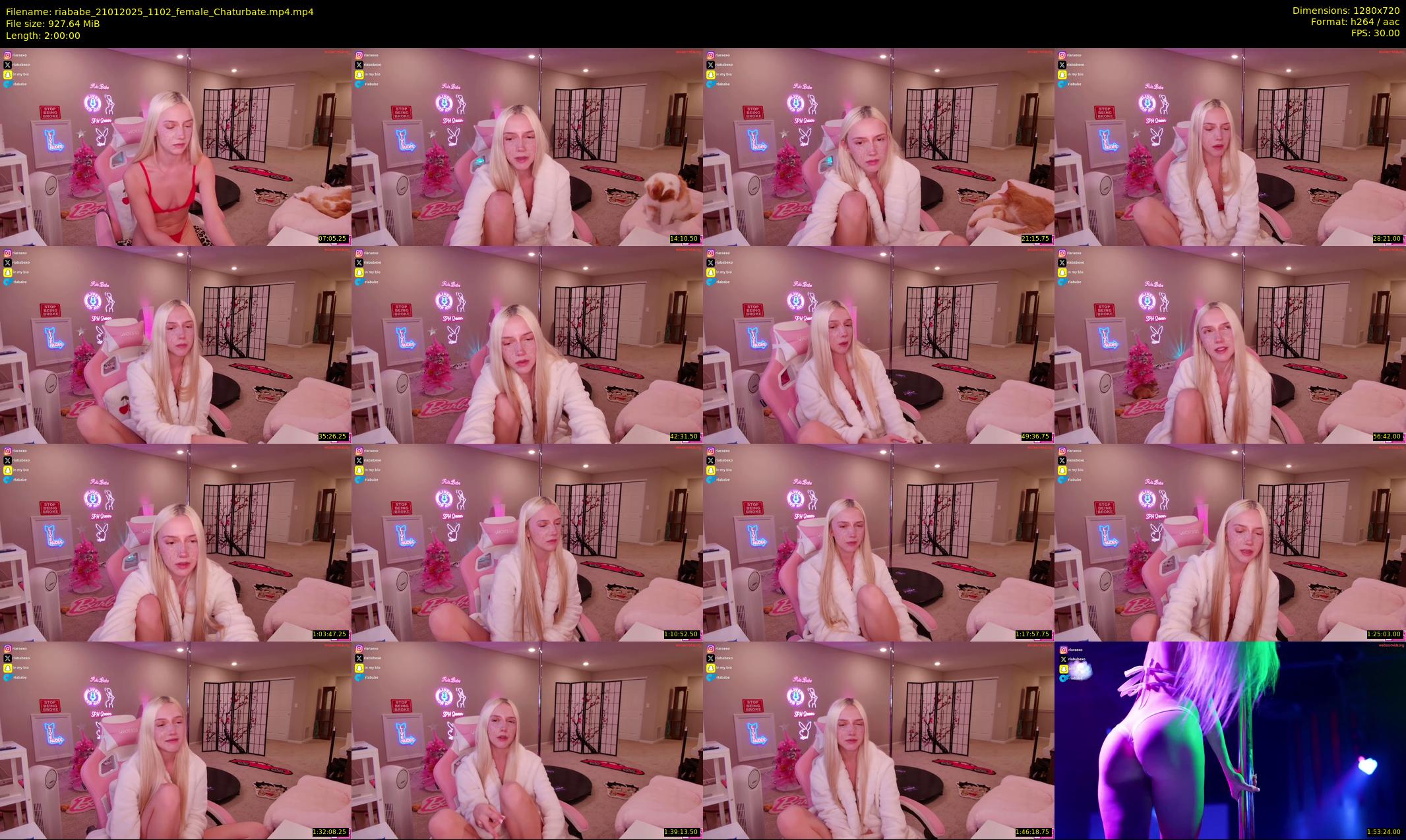 riababe — 120 minute Chaturbate female cam show recording, 720p, Jan 21, 2025