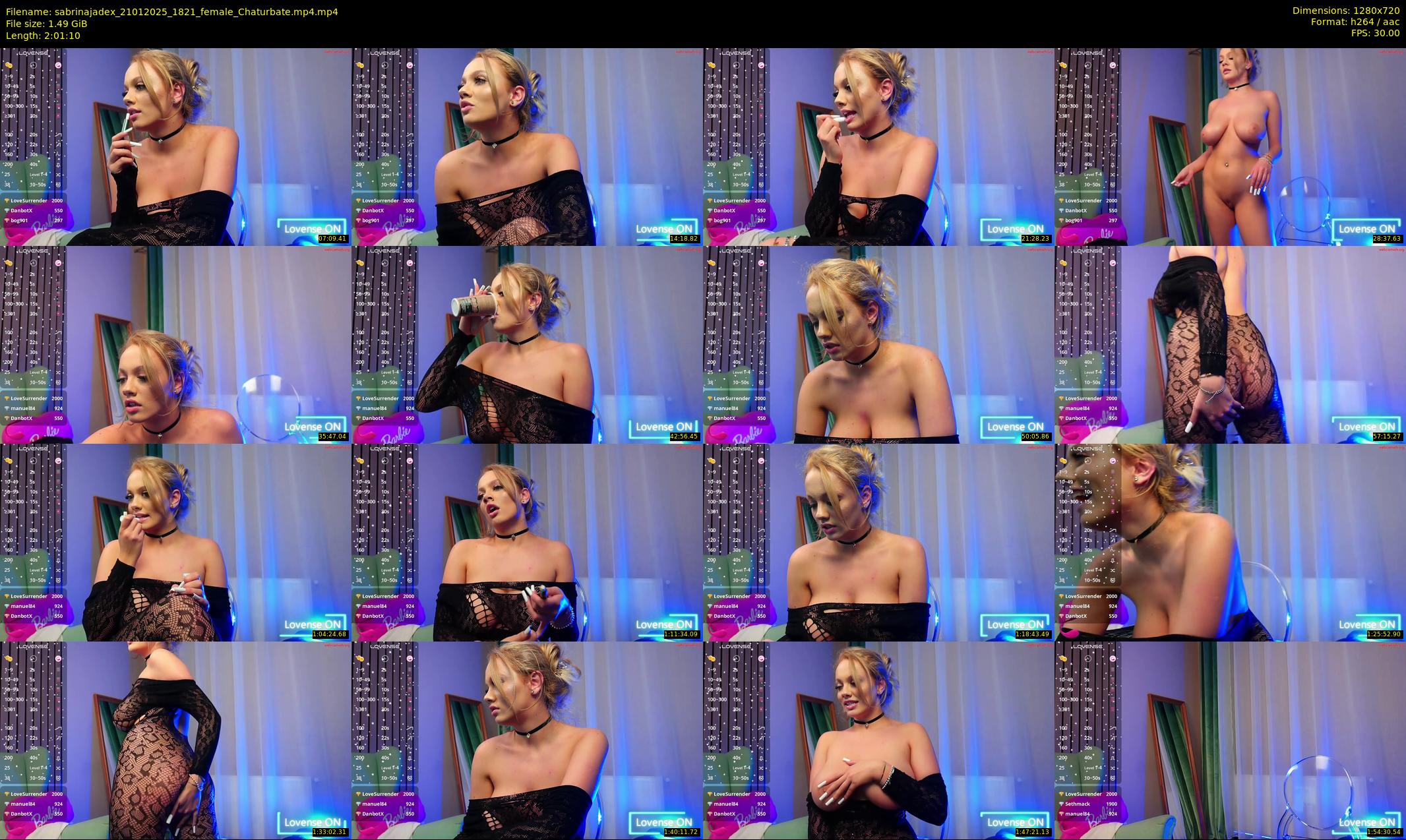 sabrinajadex — 122 minute Chaturbate female cam show recording, 720p, Jan 21, 2025