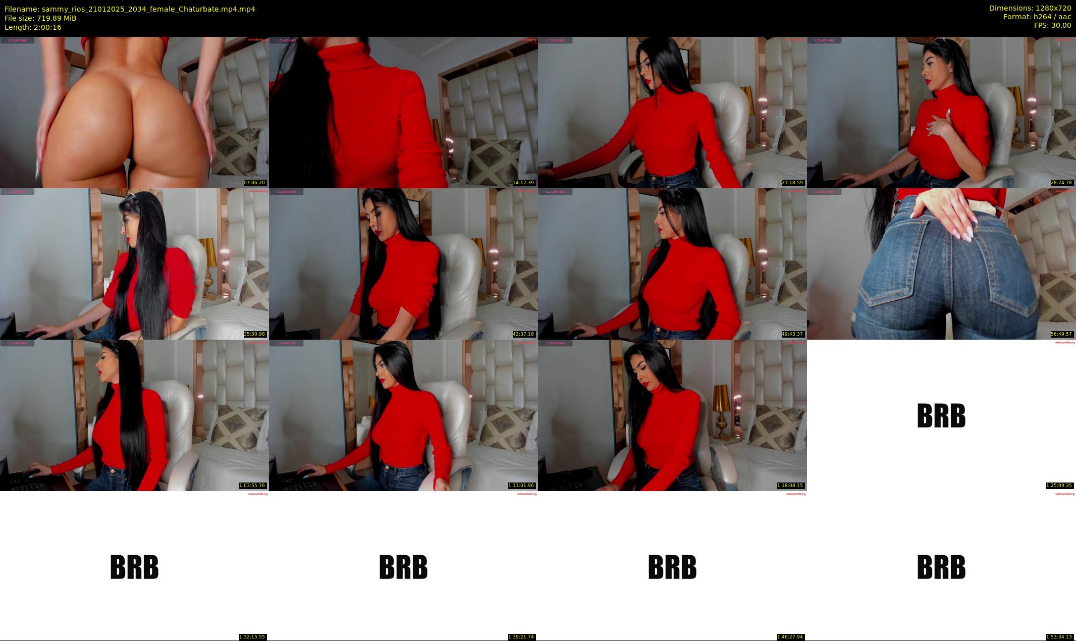 sammy_rios — 121 minute Chaturbate female cam show recording, 720p, Jan 21, 2025