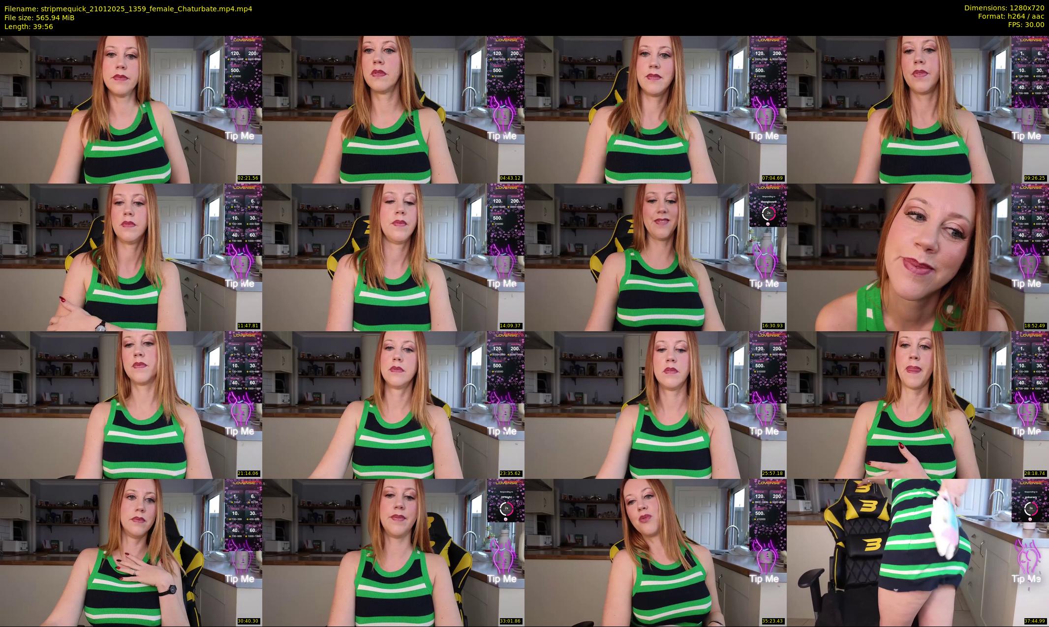 stripmequick — 40 minute Chaturbate female cam show recording, 720p, Jan 21, 2025