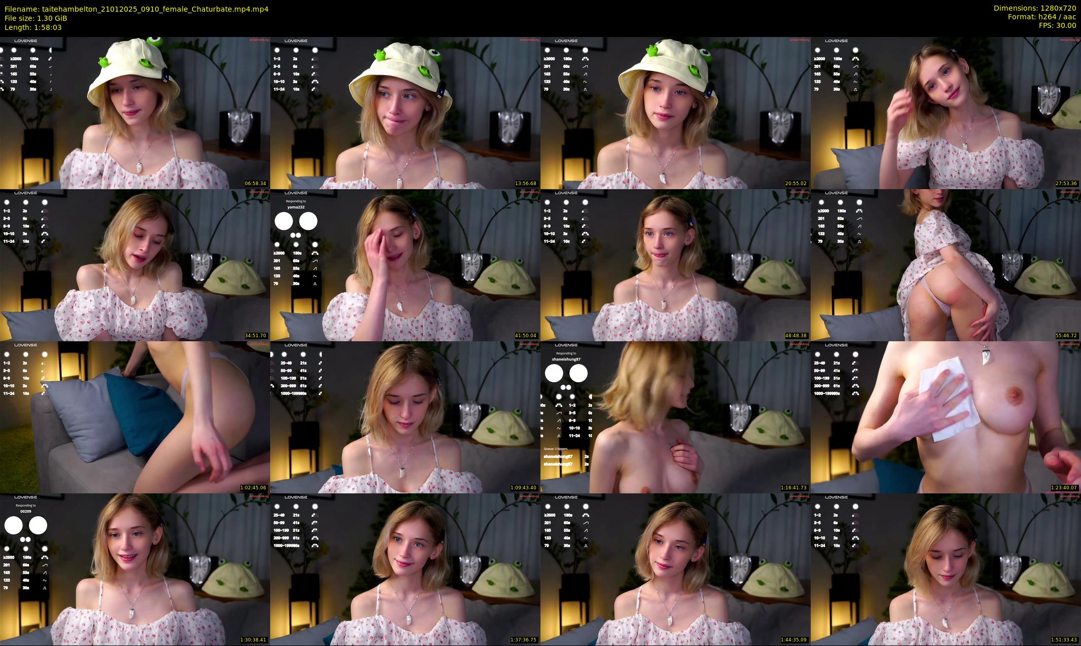 taitehambelton — 119 minute Chaturbate female cam show recording, 720p, Jan 21, 2025
