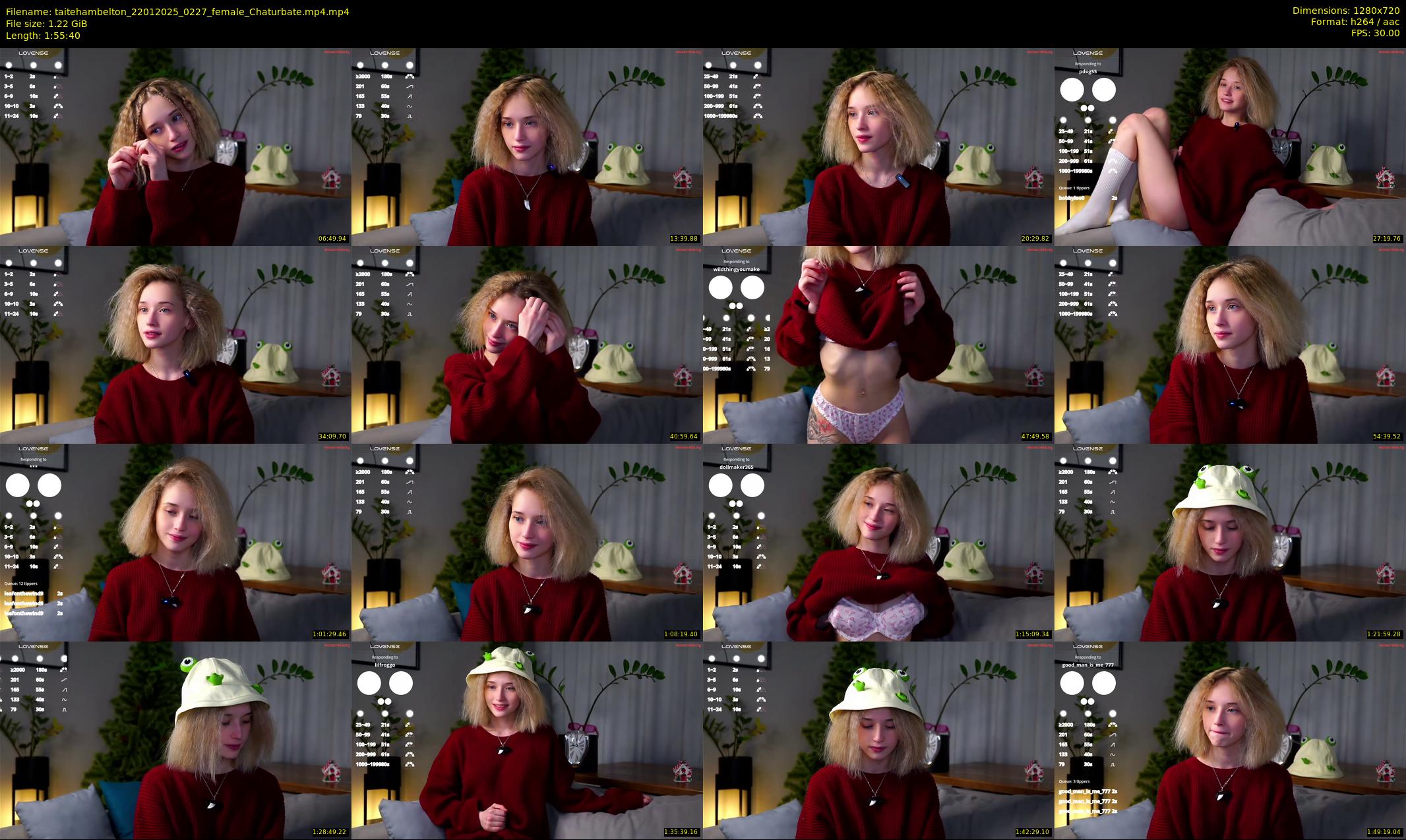 taitehambelton — 116 minute Chaturbate female cam show recording, 720p, Jan 22, 2025