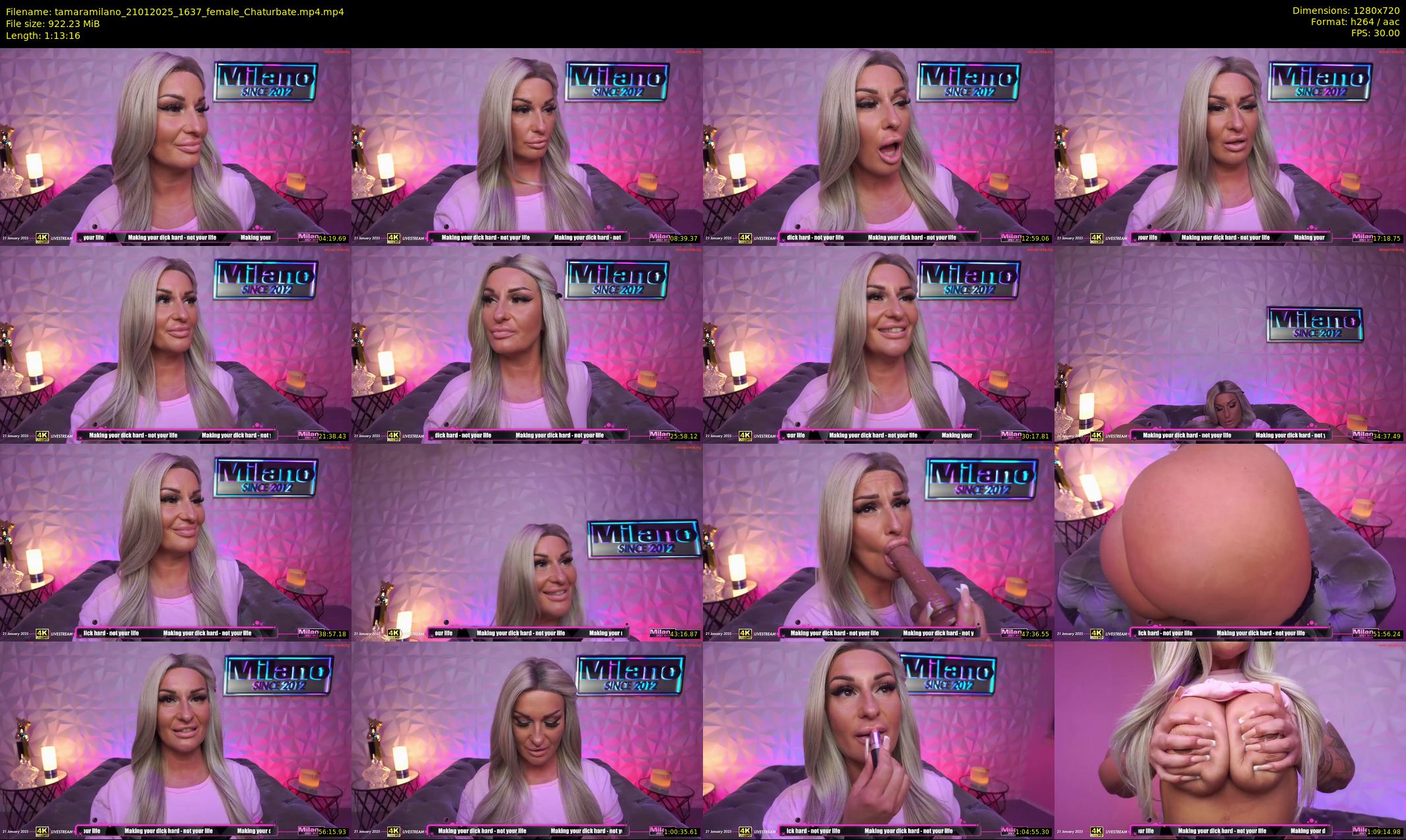 tamaramilano — 74 minute Chaturbate female cam show recording, 720p, Jan 21, 2025