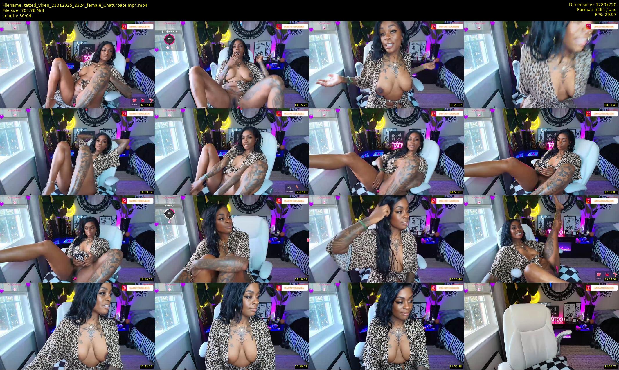 tatted_vixen — 37 minute Chaturbate female cam show recording, 720p, Jan 21, 2025