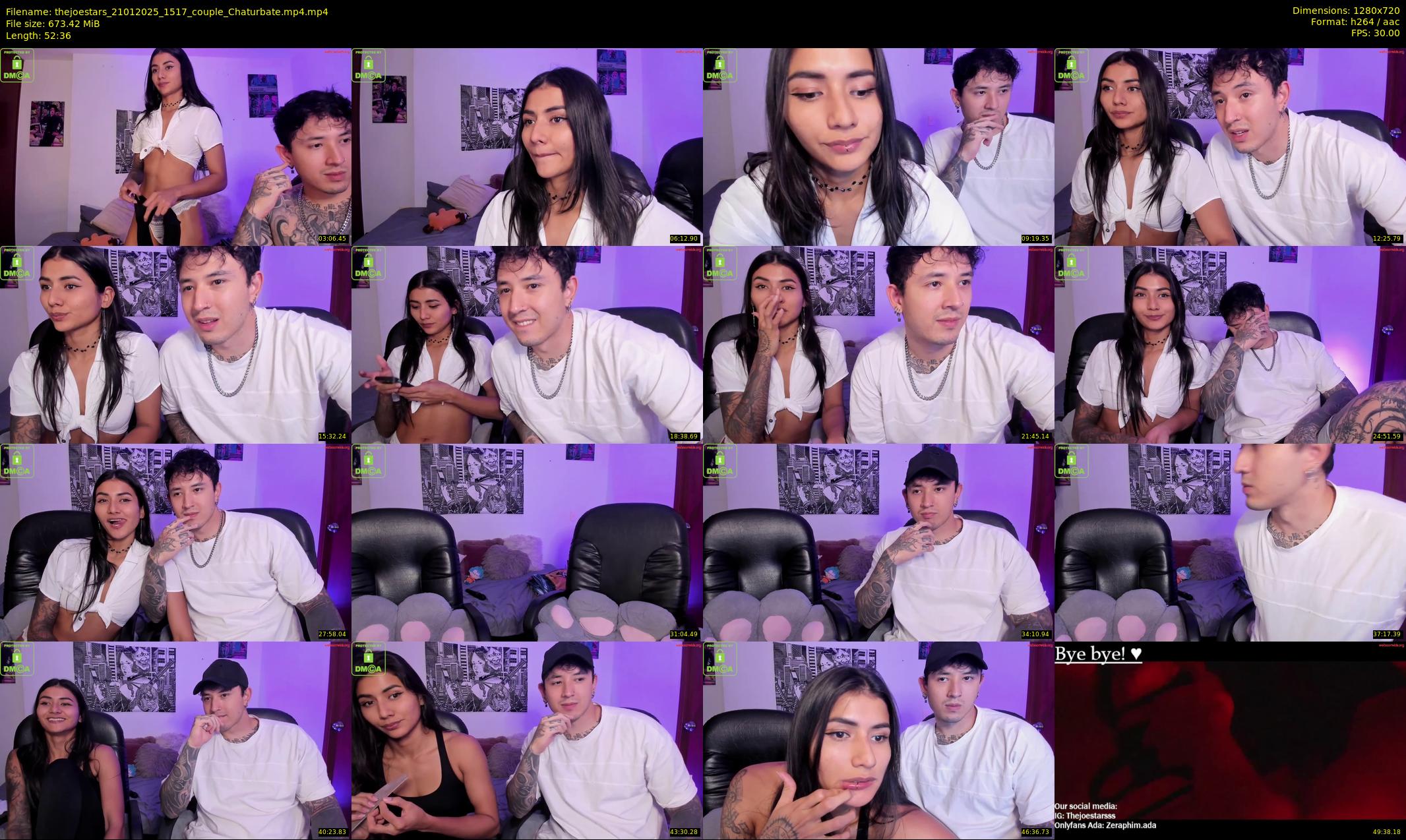 thejoestars — 53 minute Chaturbate couple cam show recording, 720p, Jan 21, 2025