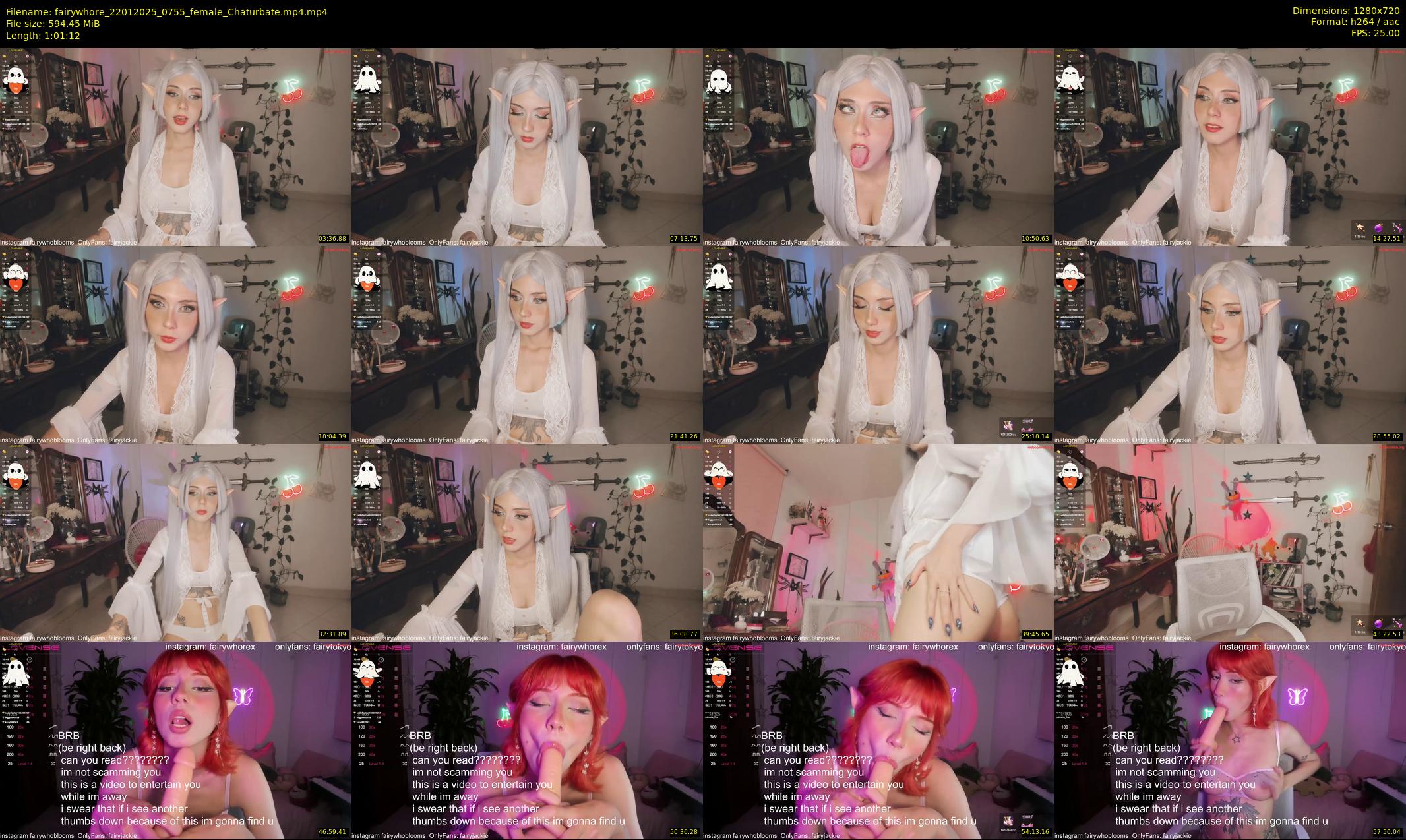 fairywhore — 62 minute Chaturbate female cam show recording, 720p, Jan 22, 2025