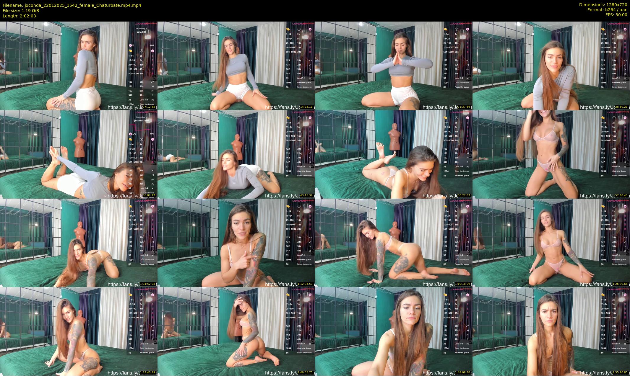 joconda — 123 minute Chaturbate female cam show recording, 720p, Jan 22, 2025