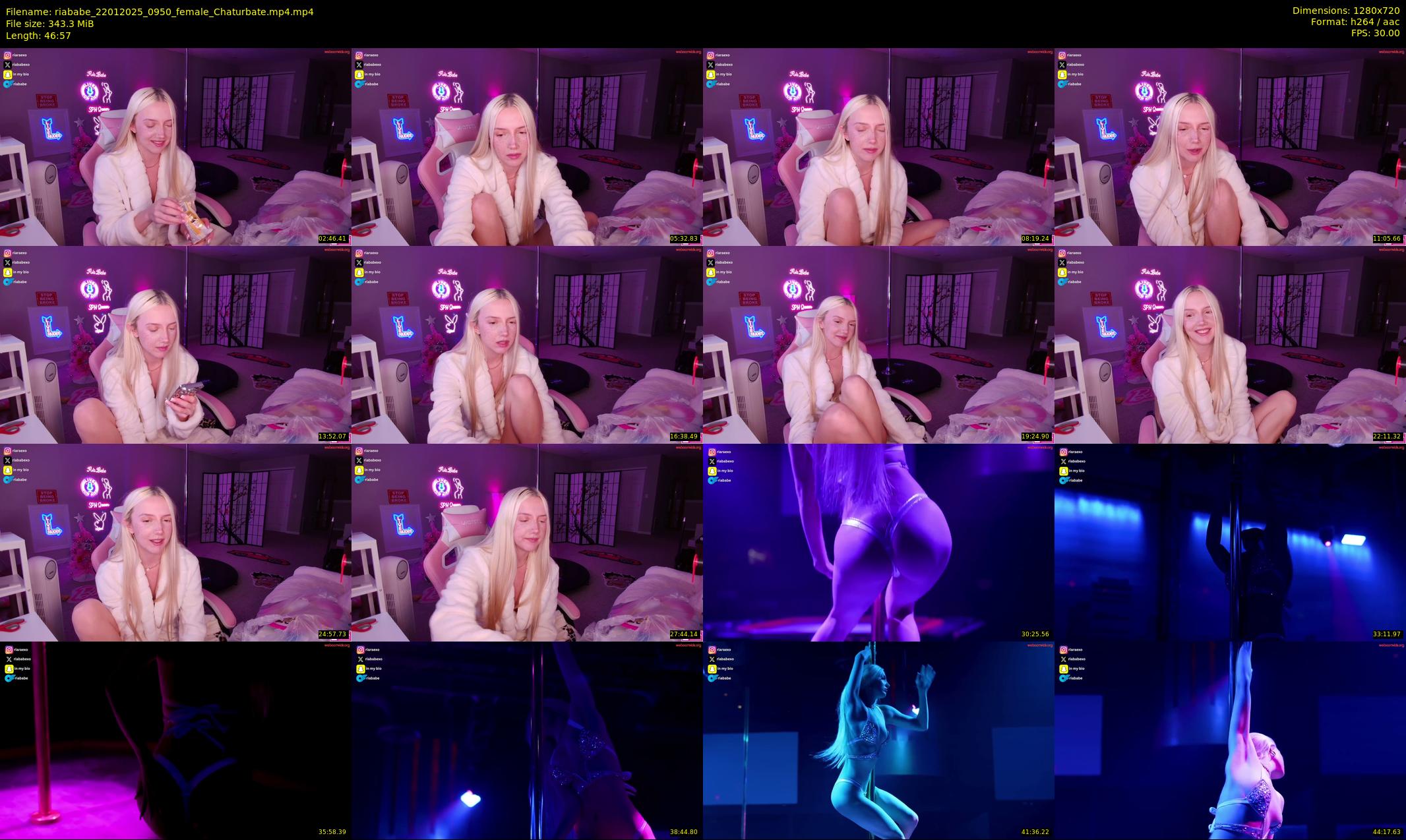 riababe — 47 minute Chaturbate female cam show recording, 720p, Jan 22, 2025
