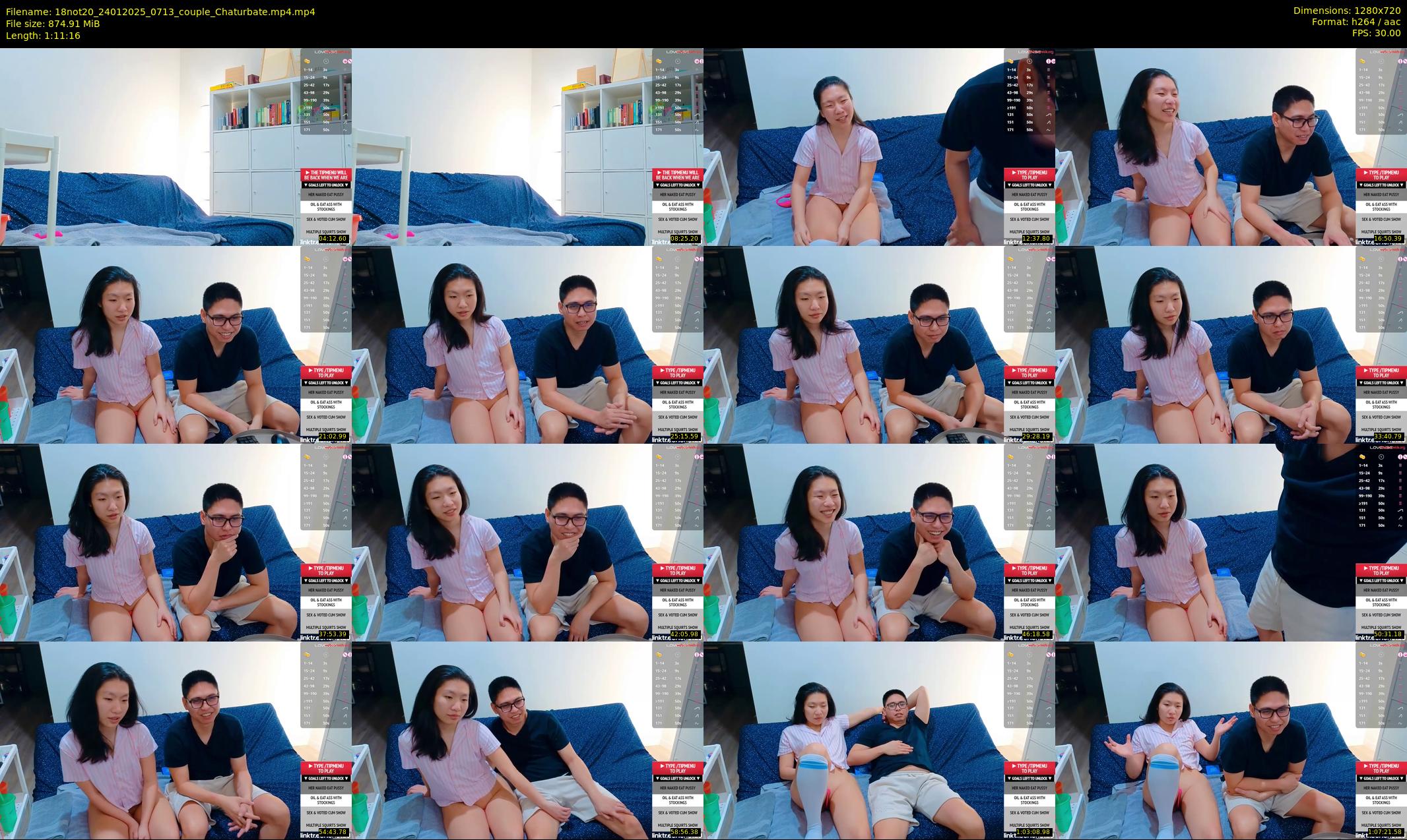 18not20 — 72 minute Chaturbate couple cam show recording, 720p, Jan 24, 2025