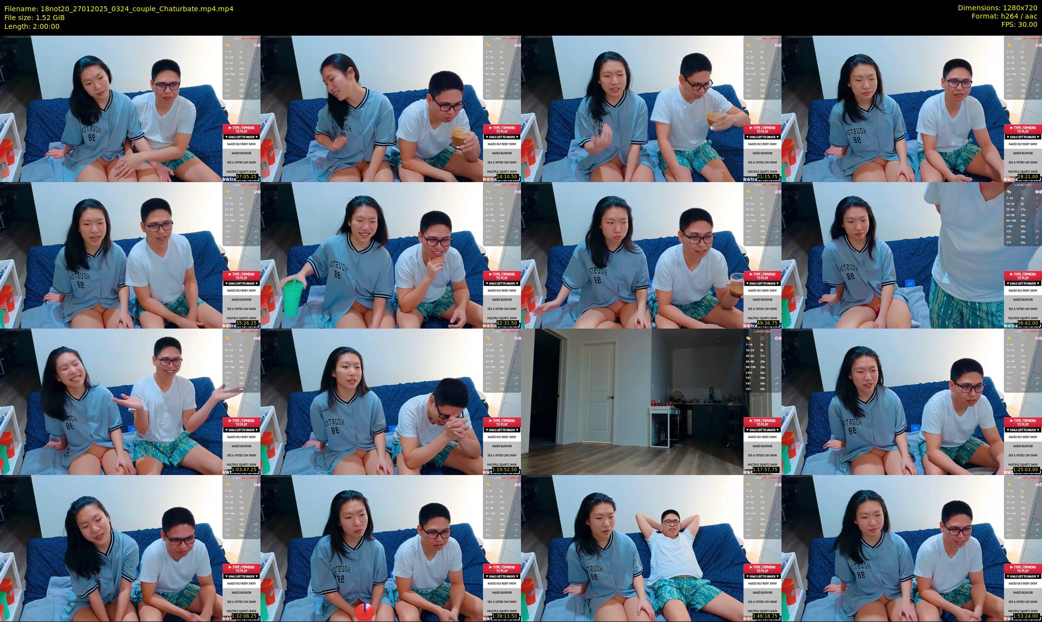 18not20 — 120 minute Chaturbate couple cam show recording, 720p, Jan 27, 2025