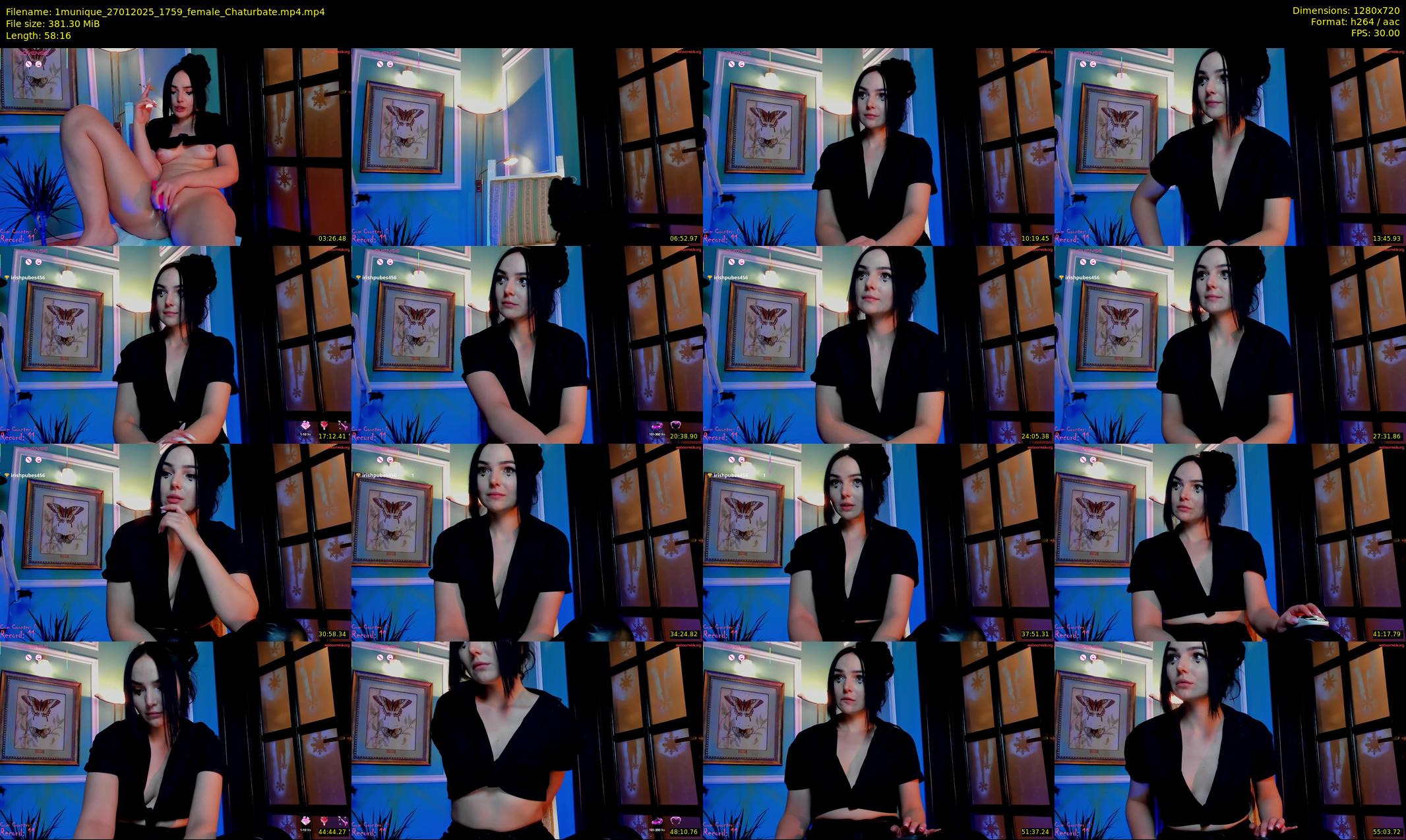 1munique — 59 minute Chaturbate female cam show recording, 720p, Jan 27, 2025