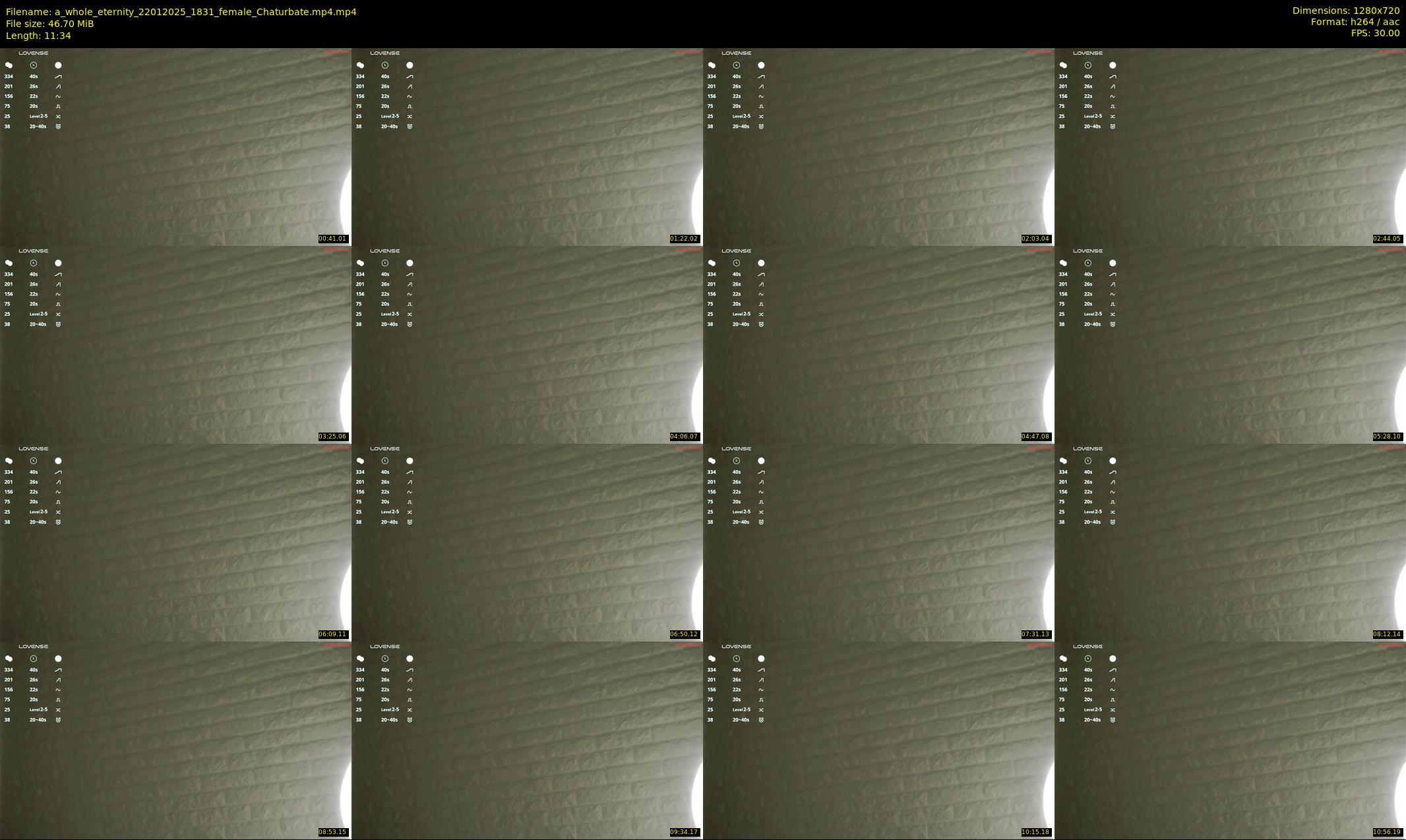 a_whole_eternity — 12 minute Chaturbate female cam show recording, 720p, Jan 22, 2025