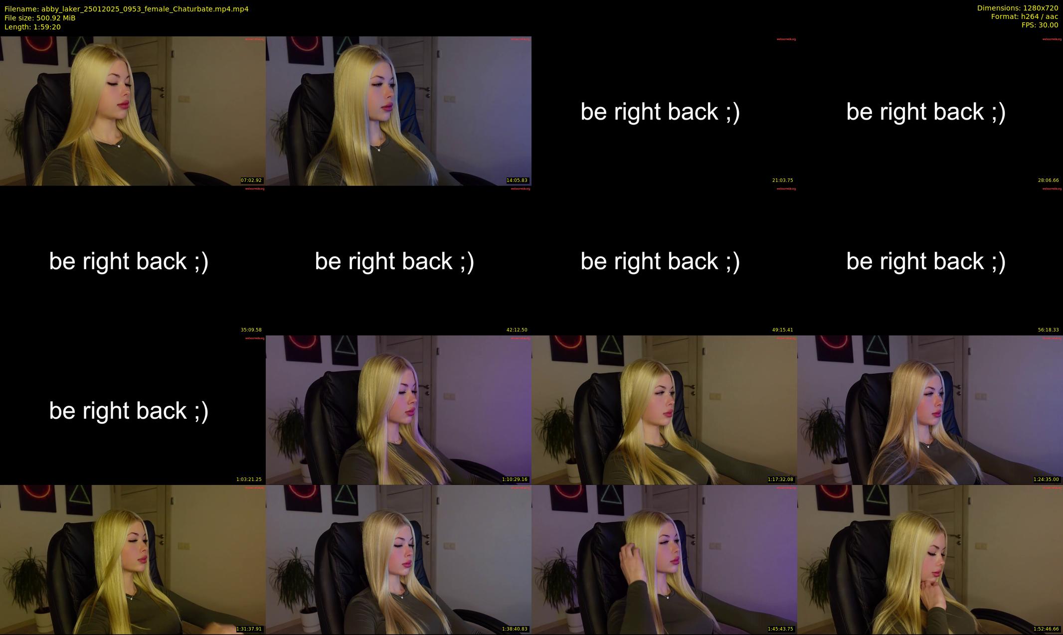 abby_laker — 120 minute Chaturbate female cam show recording, 720p, Jan 25, 2025