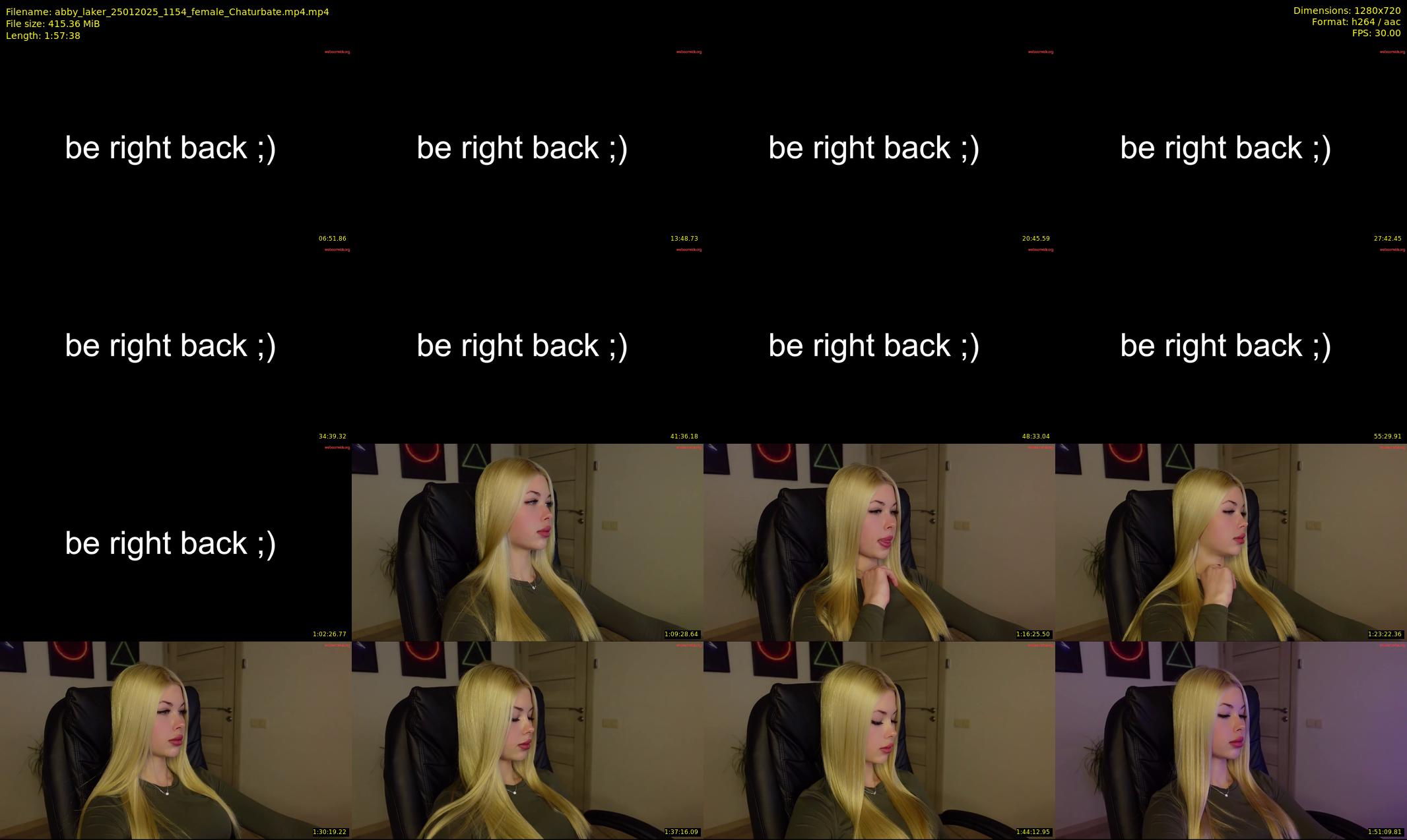 abby_laker — 118 minute Chaturbate female cam show recording, 720p, Jan 25, 2025