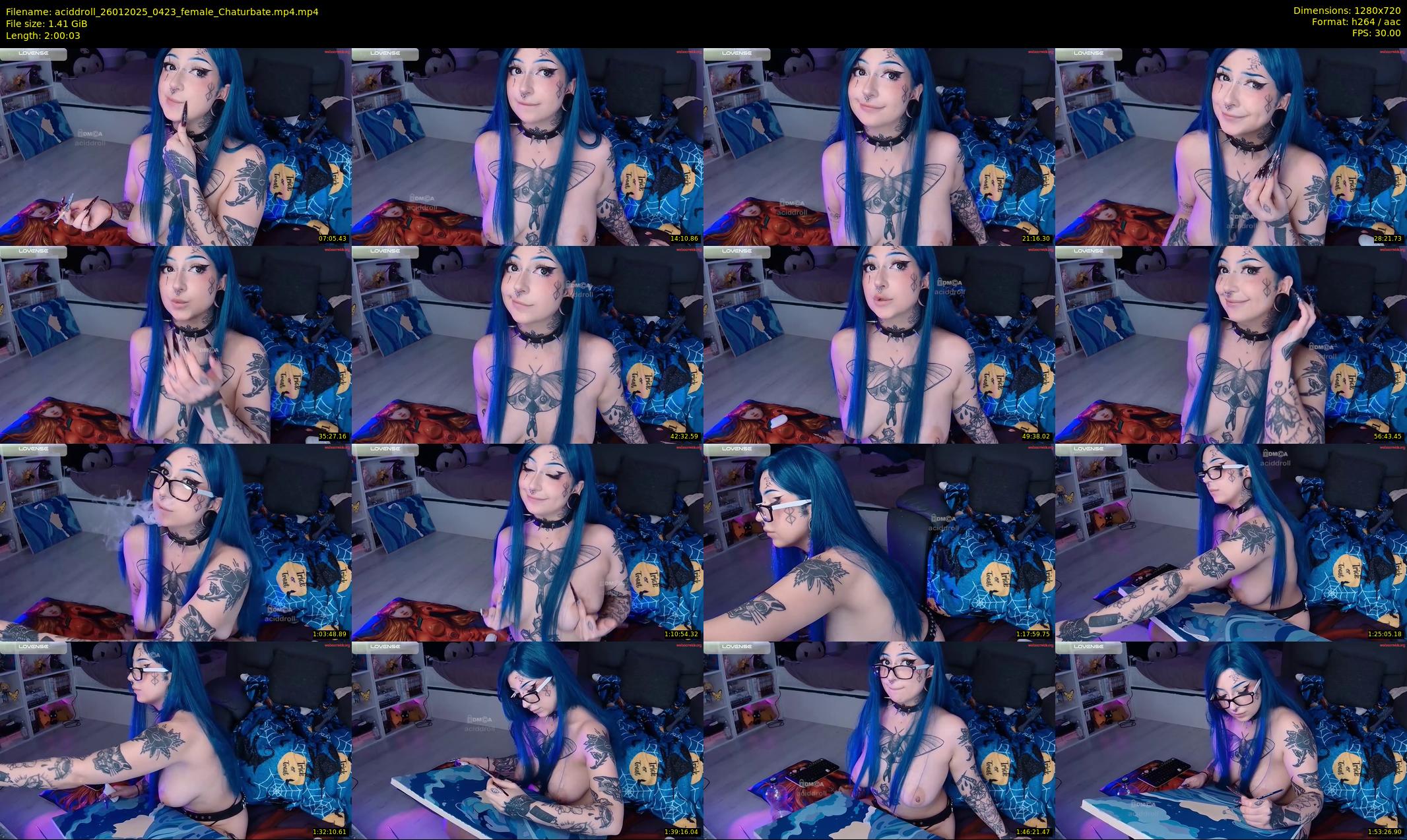 aciddroll — 121 minute Chaturbate female cam show recording, 720p, Jan 26, 2025