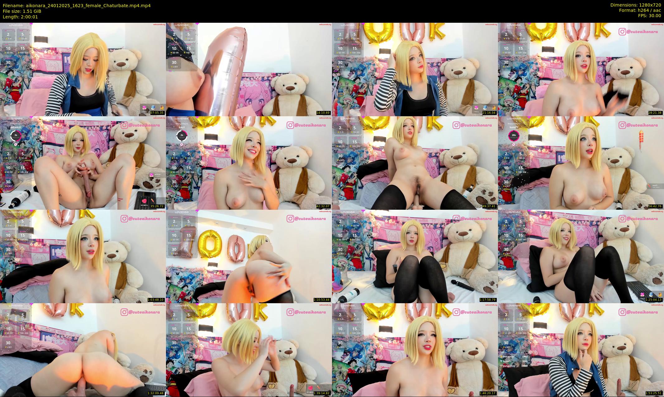 aikonara — 121 minute Chaturbate female cam show recording, 720p, Jan 24, 2025