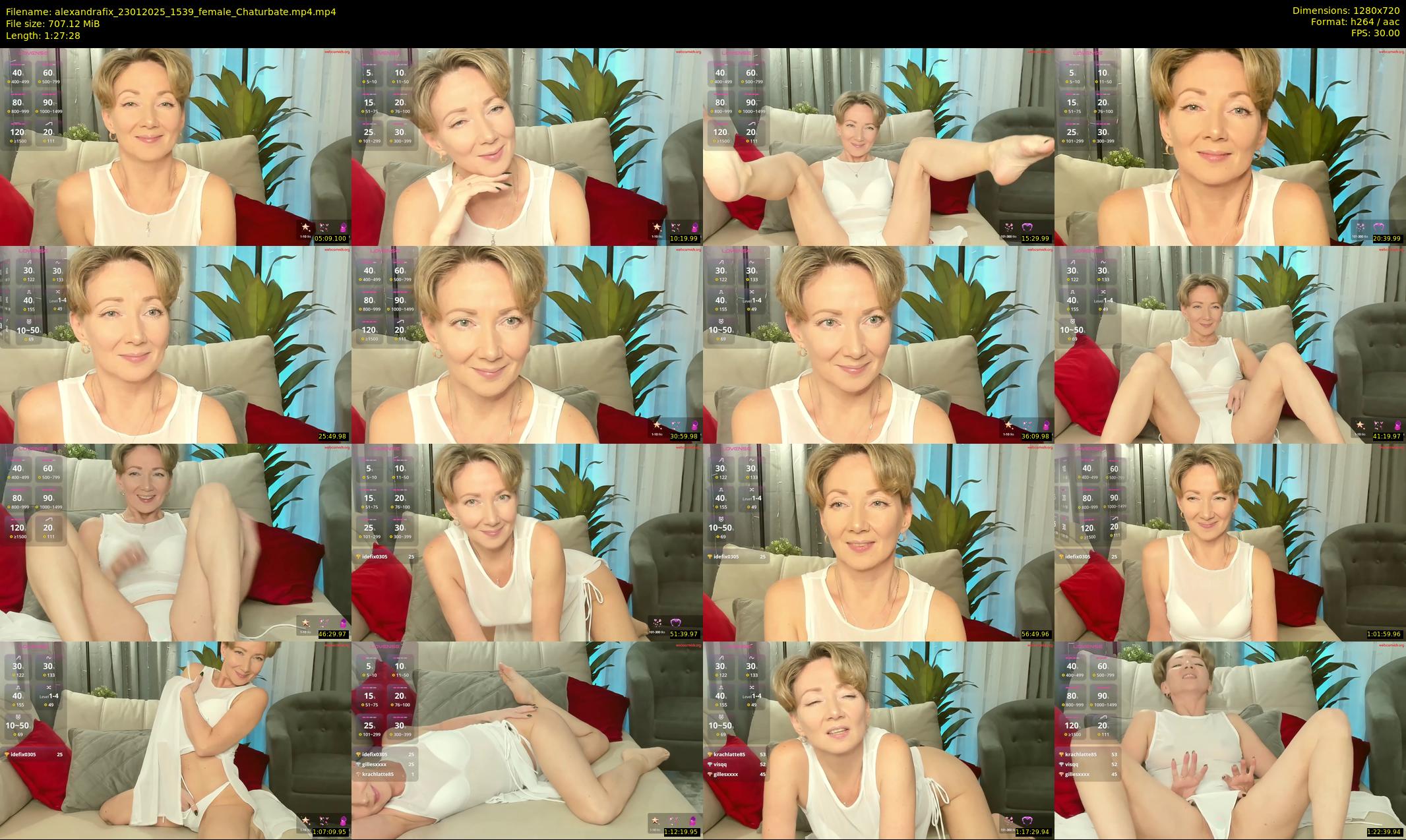 alexandrafix — 88 minute Chaturbate female cam show recording, 720p, Jan 23, 2025