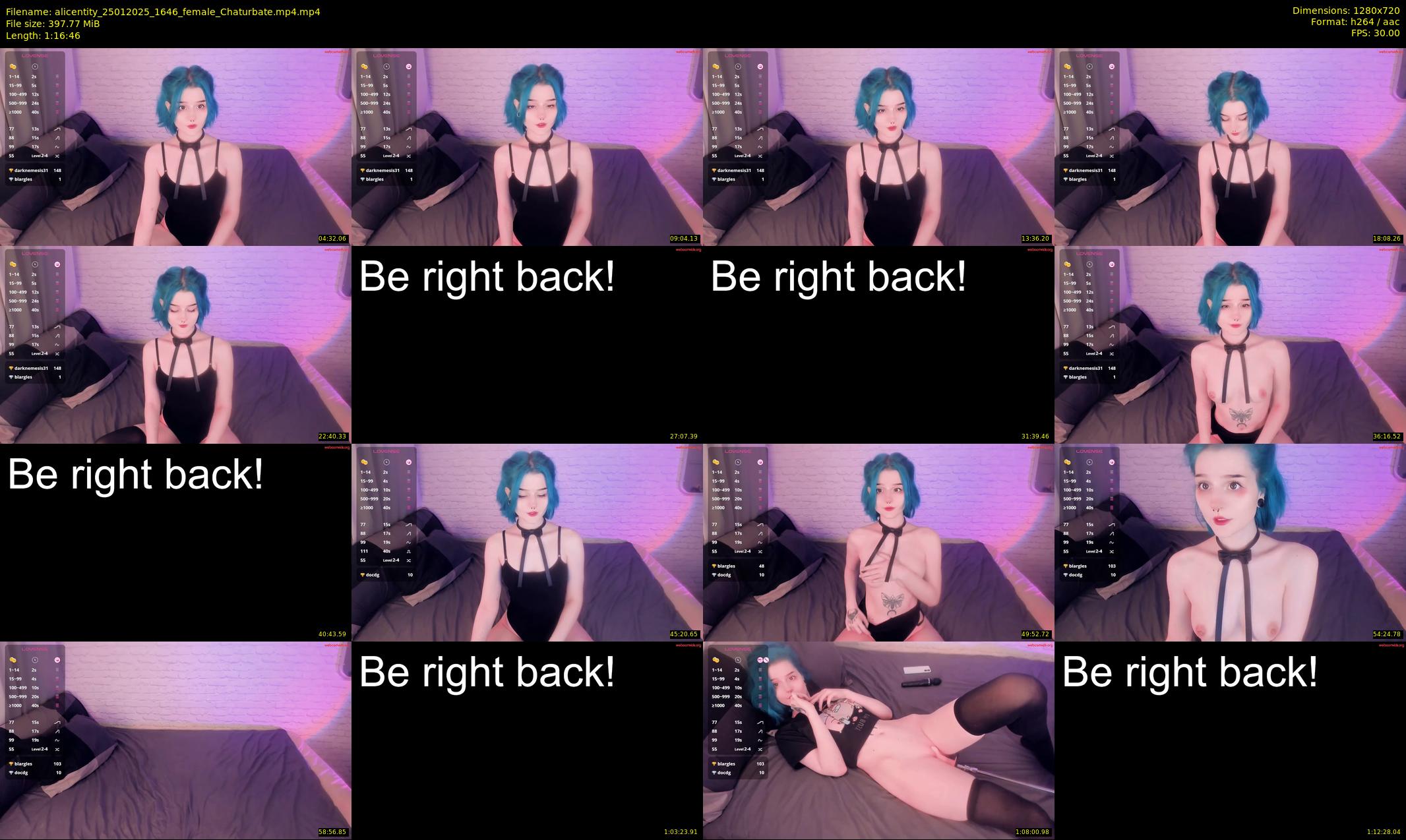 alicentity — 77 minute Chaturbate female cam show recording, 720p, Jan 25, 2025