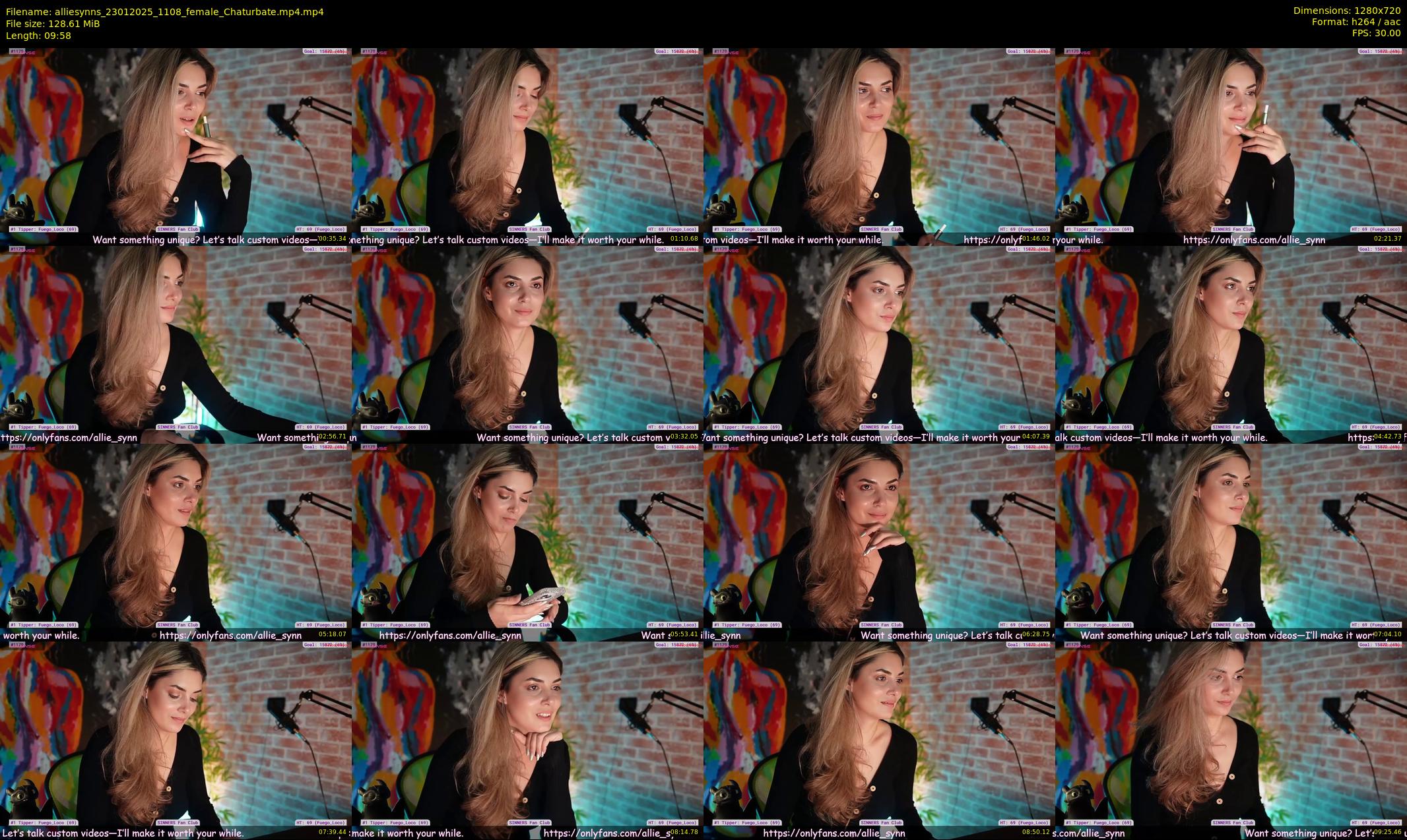 alliesynns — 10 minute Chaturbate female cam show recording, 720p, Jan 23, 2025