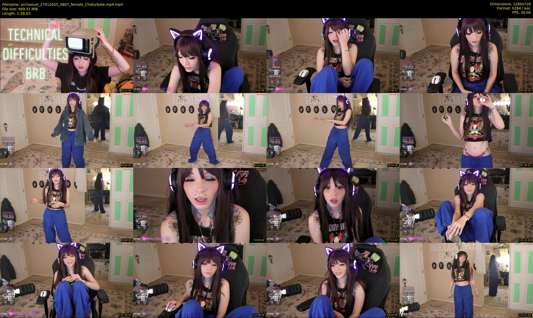 archancel — 89 minute Chaturbate female cam show recording, 720p, Jan 27, 2025