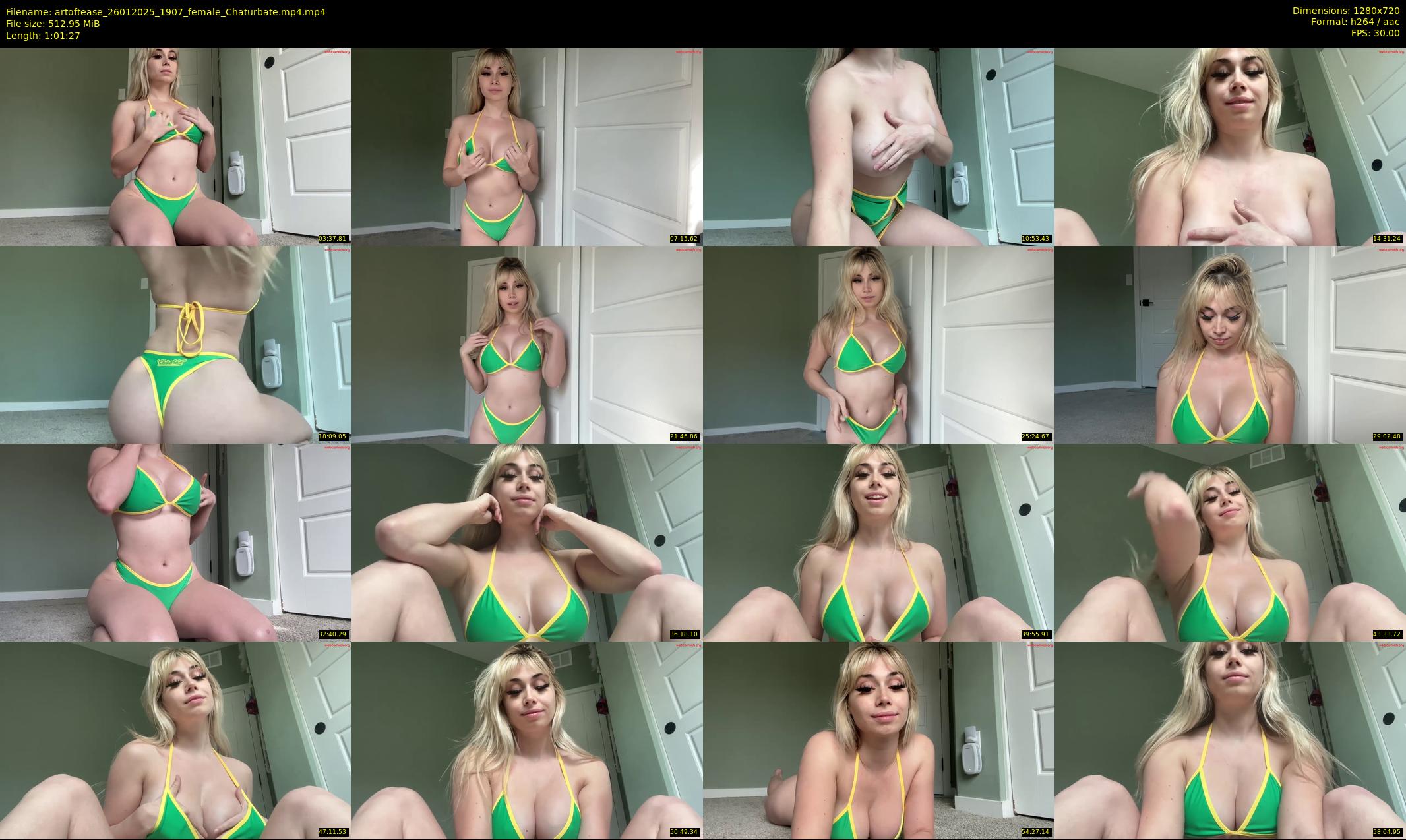 artoftease — 62 minute Chaturbate female cam show recording, 720p, Jan 26, 2025