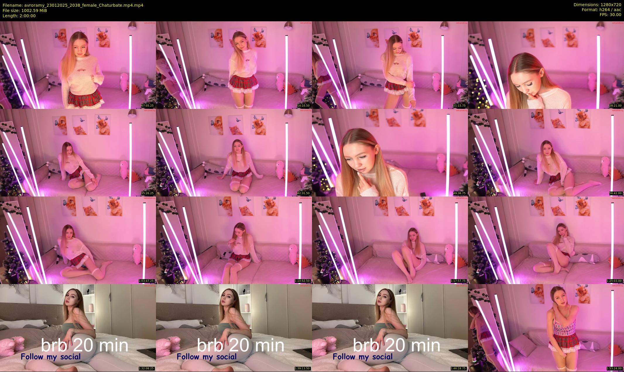 avroramy — 120 minute Chaturbate female cam show recording, 720p, Jan 23, 2025