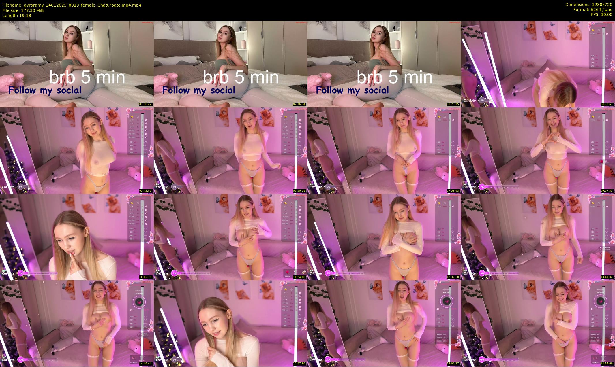 avroramy — 20 minute Chaturbate female cam show recording, 720p, Jan 24, 2025