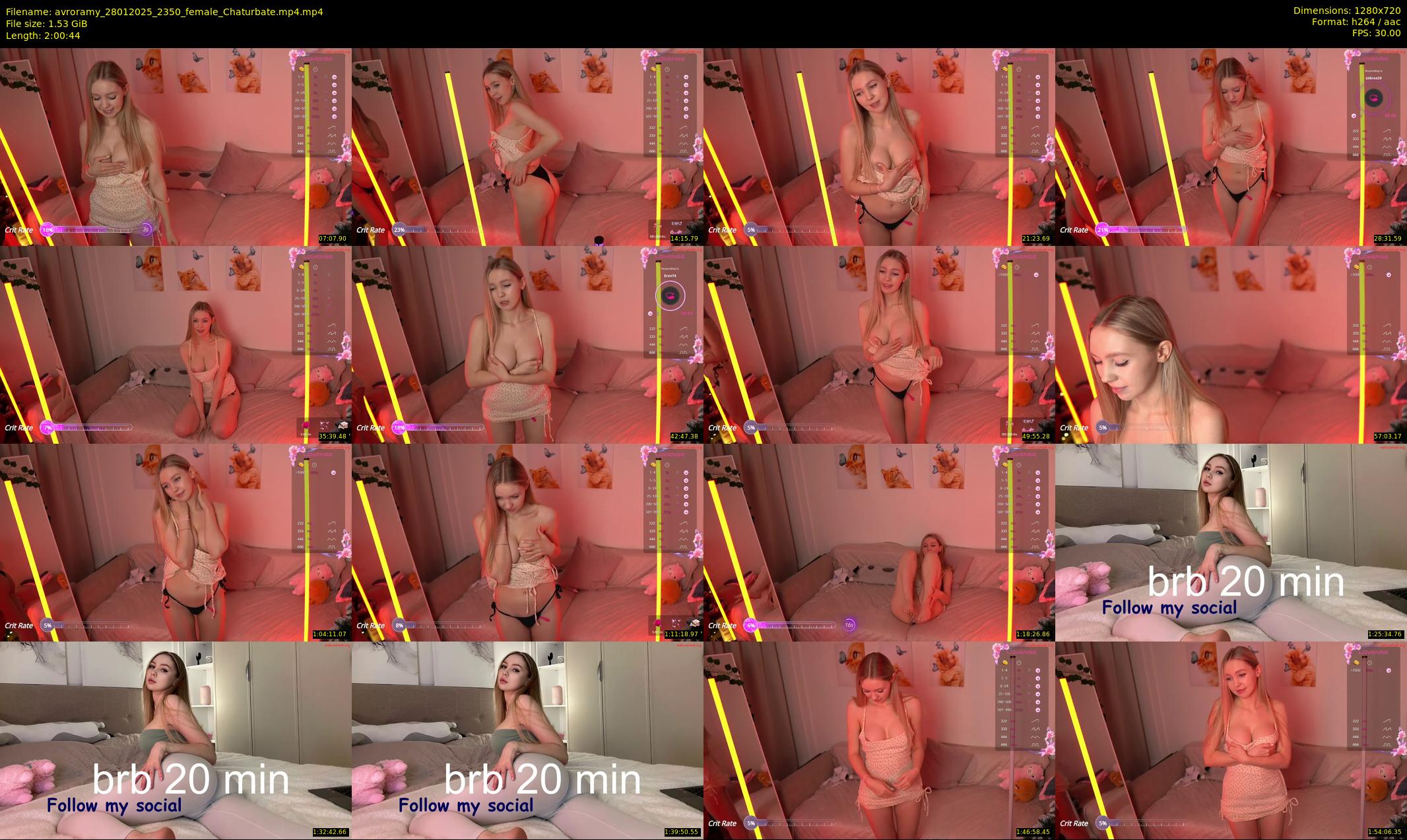 avroramy — 121 minute Chaturbate female cam show recording, 720p, Jan 28, 2025