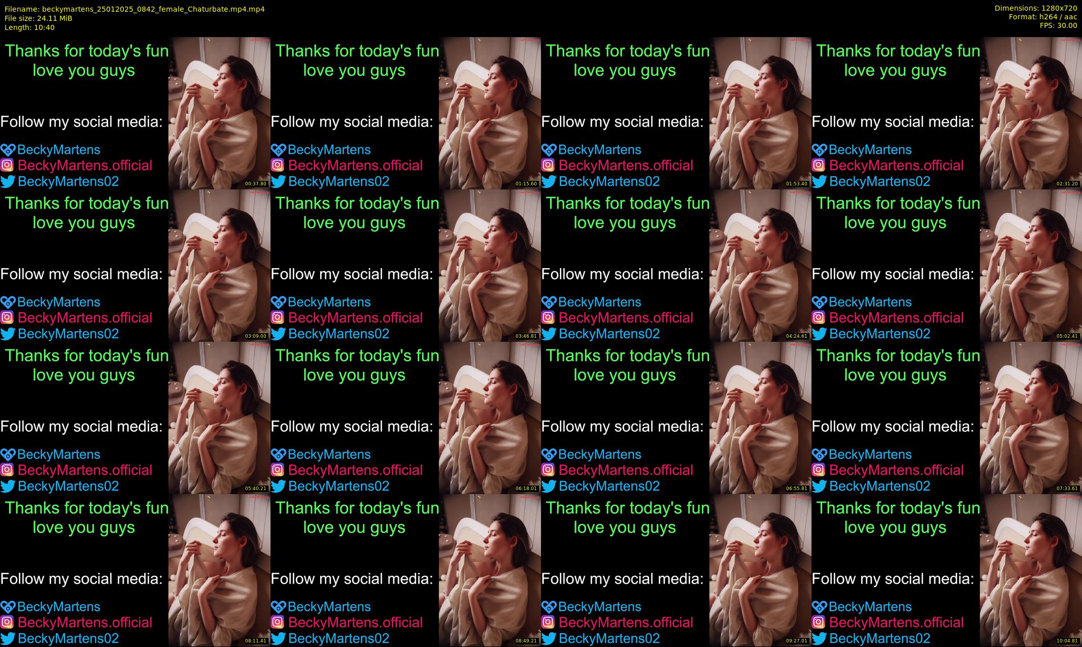 beckymartens — 11 minute Chaturbate female cam show recording, 720p, Jan 25, 2025