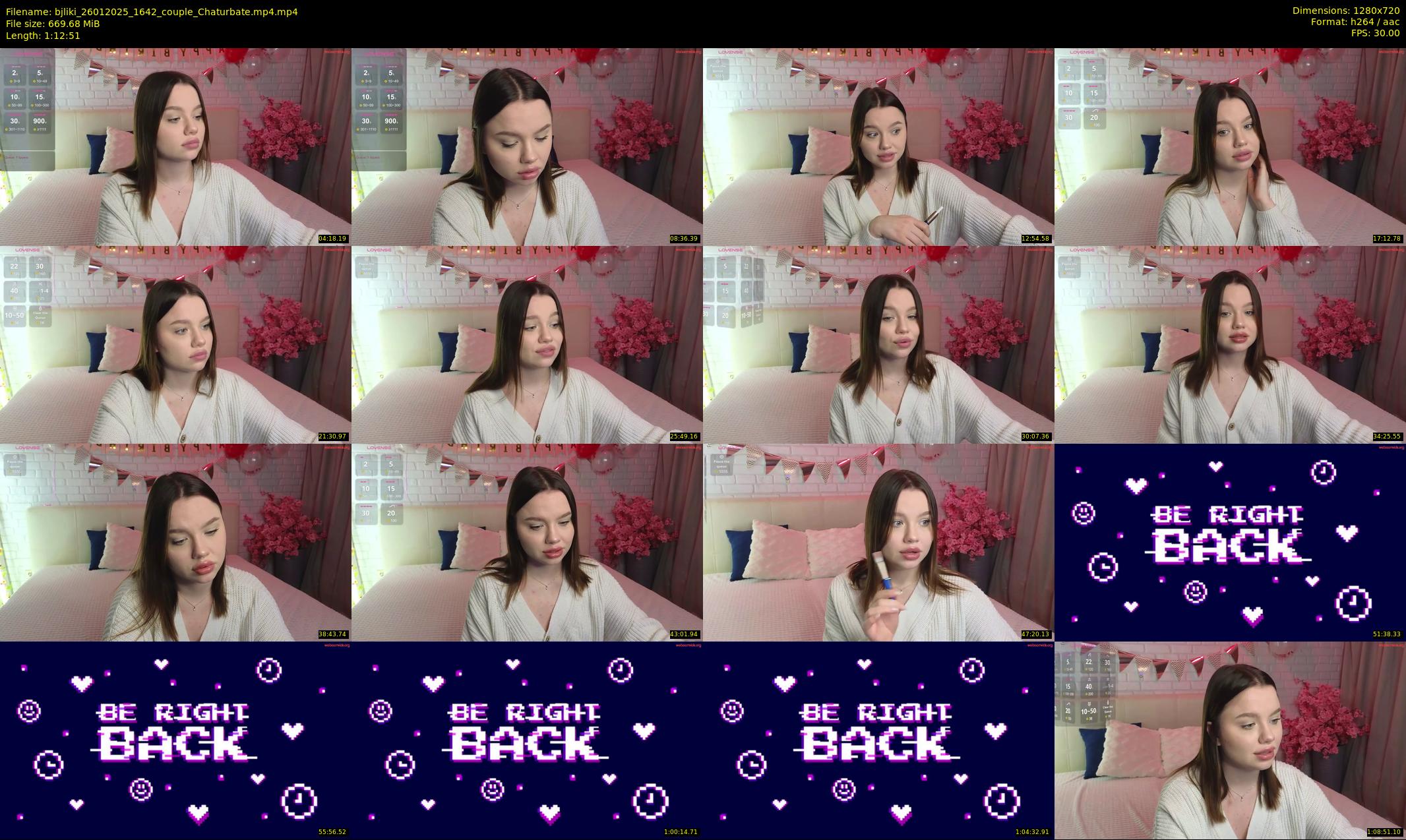 bjliki — 73 minute Chaturbate couple cam show recording, 720p, Jan 26, 2025