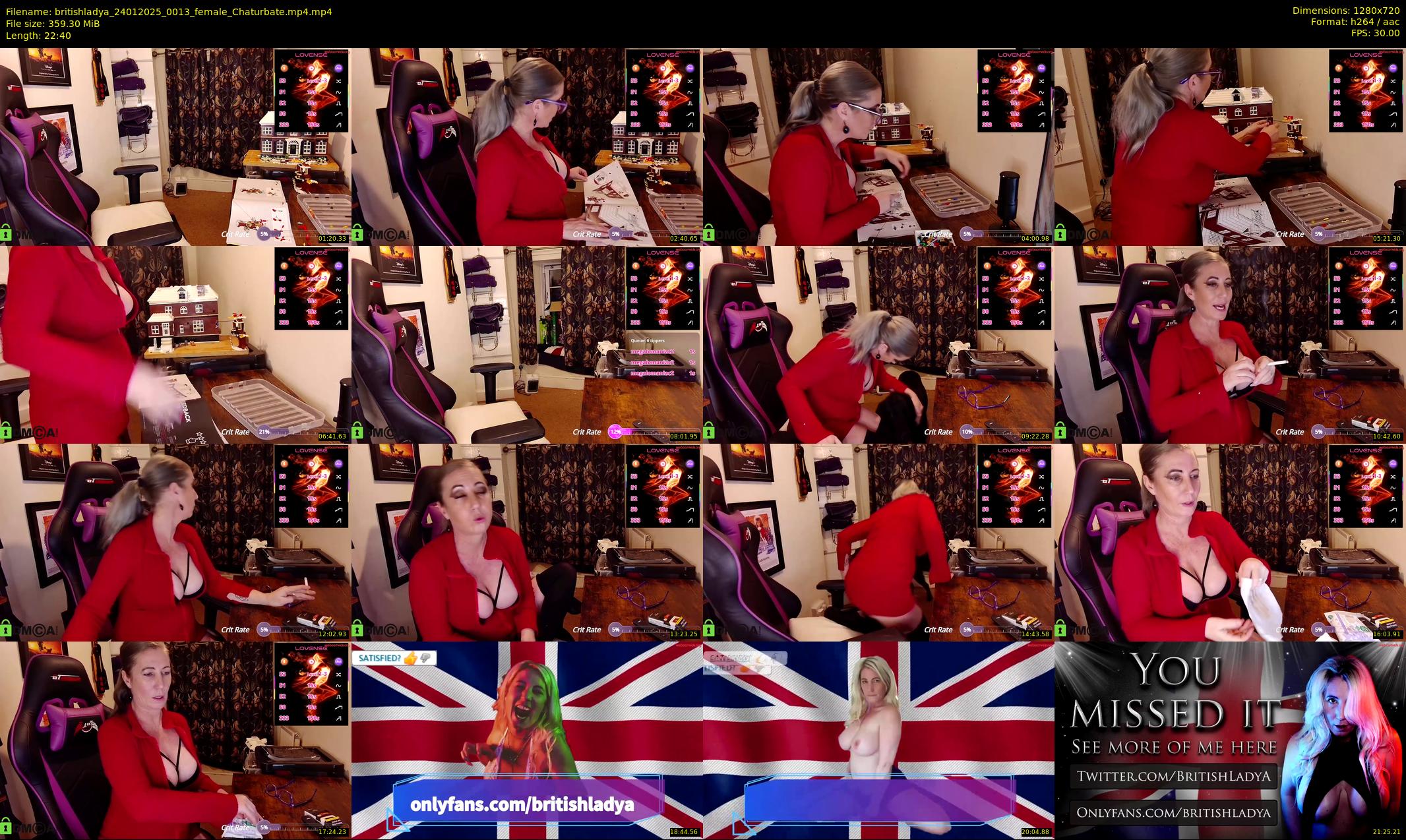 britishladya — 23 minute Chaturbate female cam show recording, 720p, Jan 24, 2025