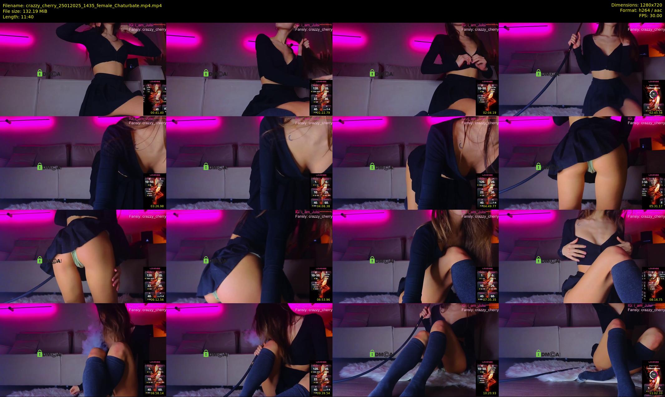 crazzy_cherry — 12 minute Chaturbate female cam show recording, 720p, Jan 25, 2025