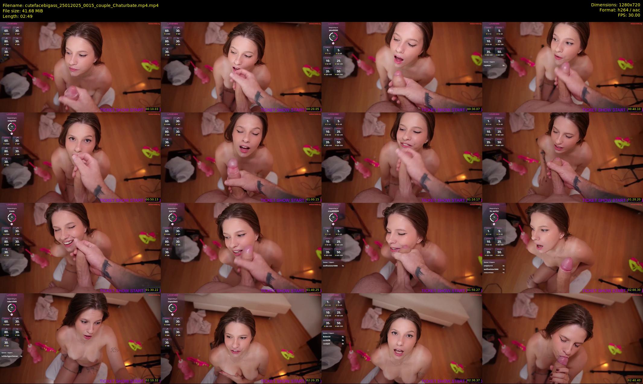 cutefacebigass — 3 minute Chaturbate couple cam show recording, 720p, Jan 25, 2025