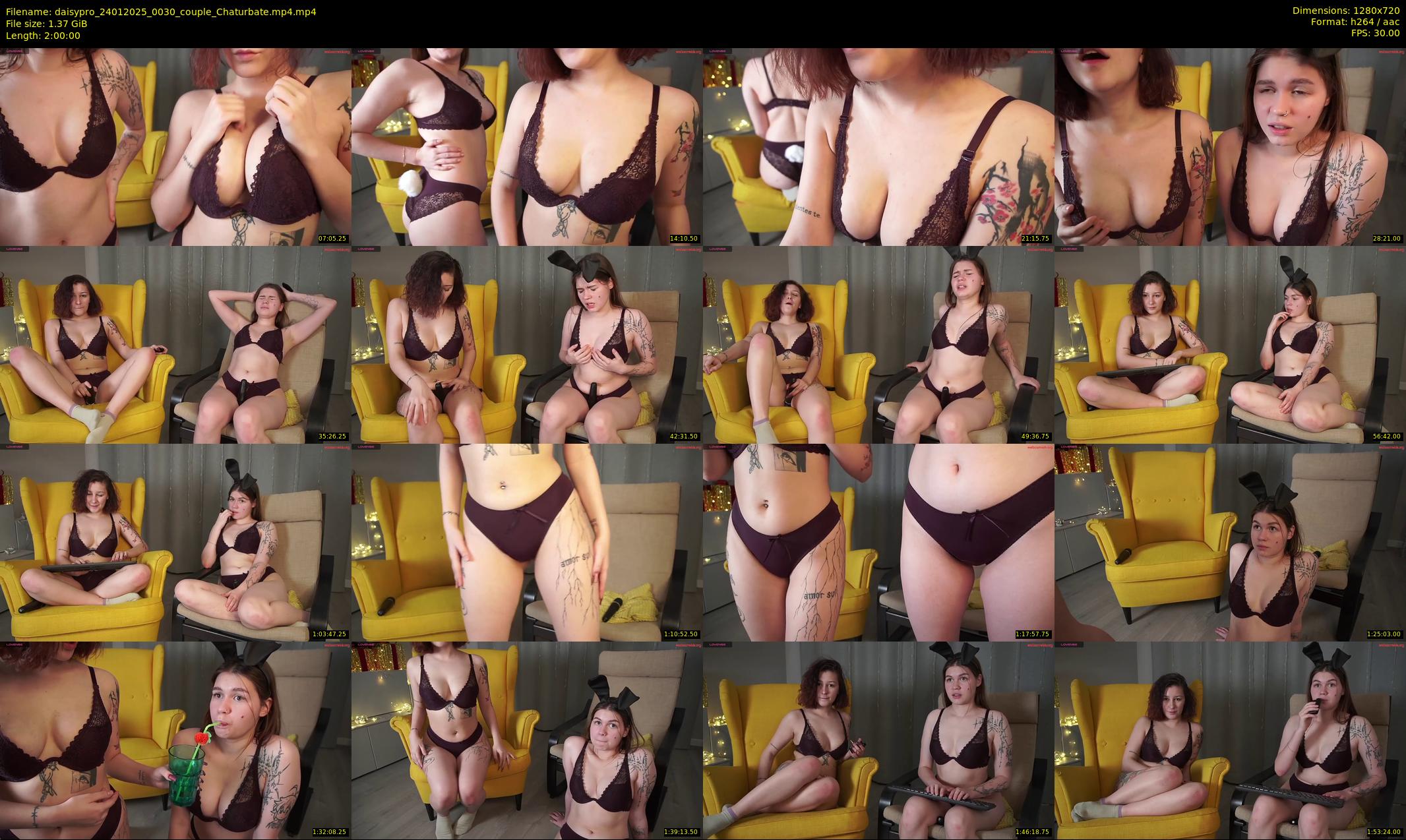 daisypro — 120 minute Chaturbate couple cam show recording, 720p, Jan 24, 2025