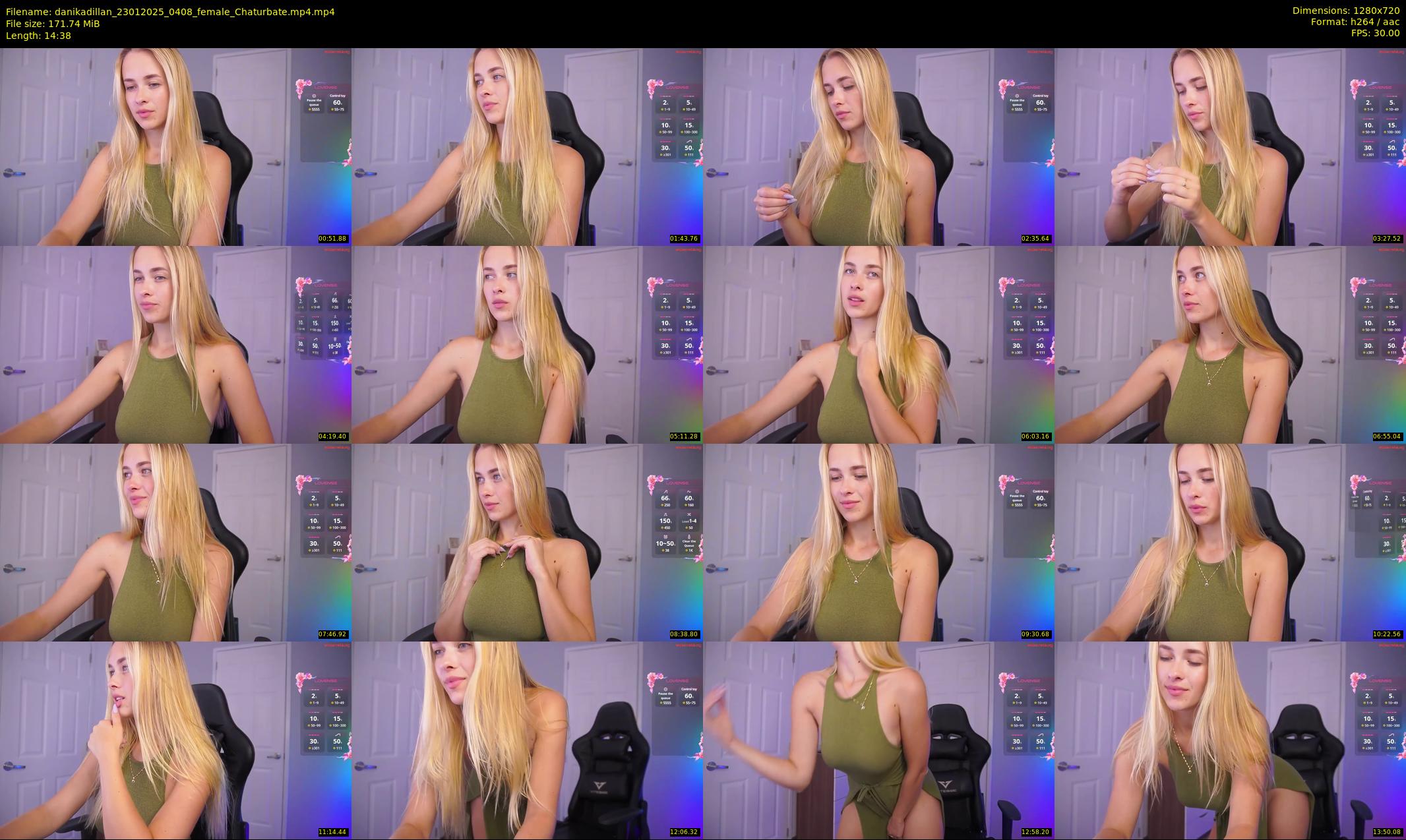 danikadillan — 15 minute Chaturbate female cam show recording, 720p, Jan 23, 2025