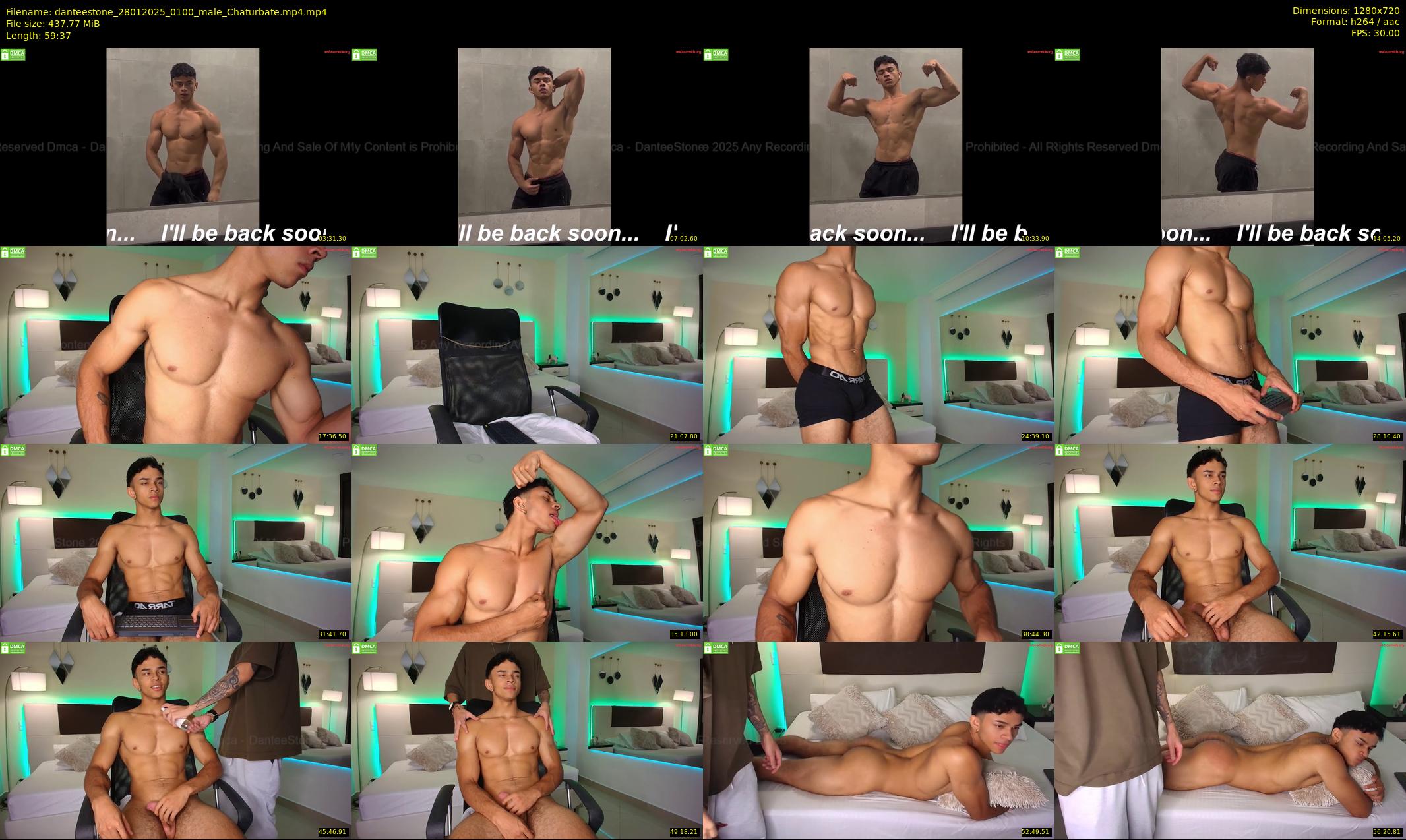 danteestone — 60 minute Chaturbate male cam show recording, 720p, Jan 28, 2025
