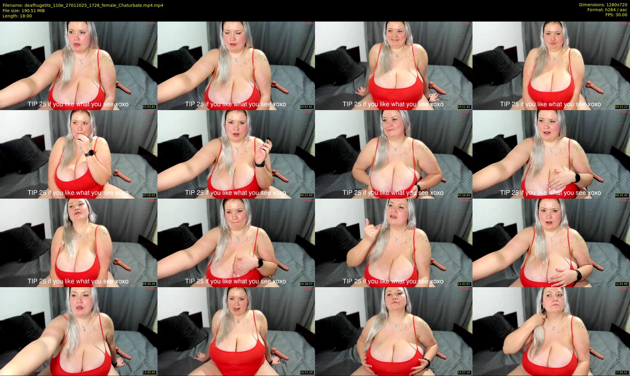 deafhugetits_110e — 18 minute Chaturbate female cam show recording, 720p, Jan 27, 2025