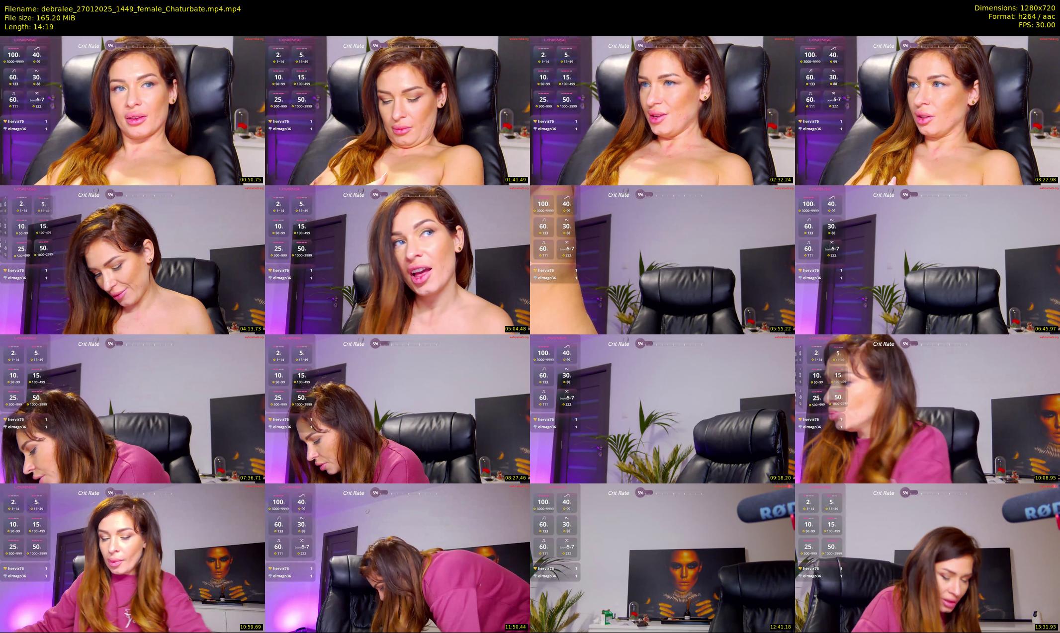 debralee — 15 minute Chaturbate female cam show recording, 720p, Jan 27, 2025