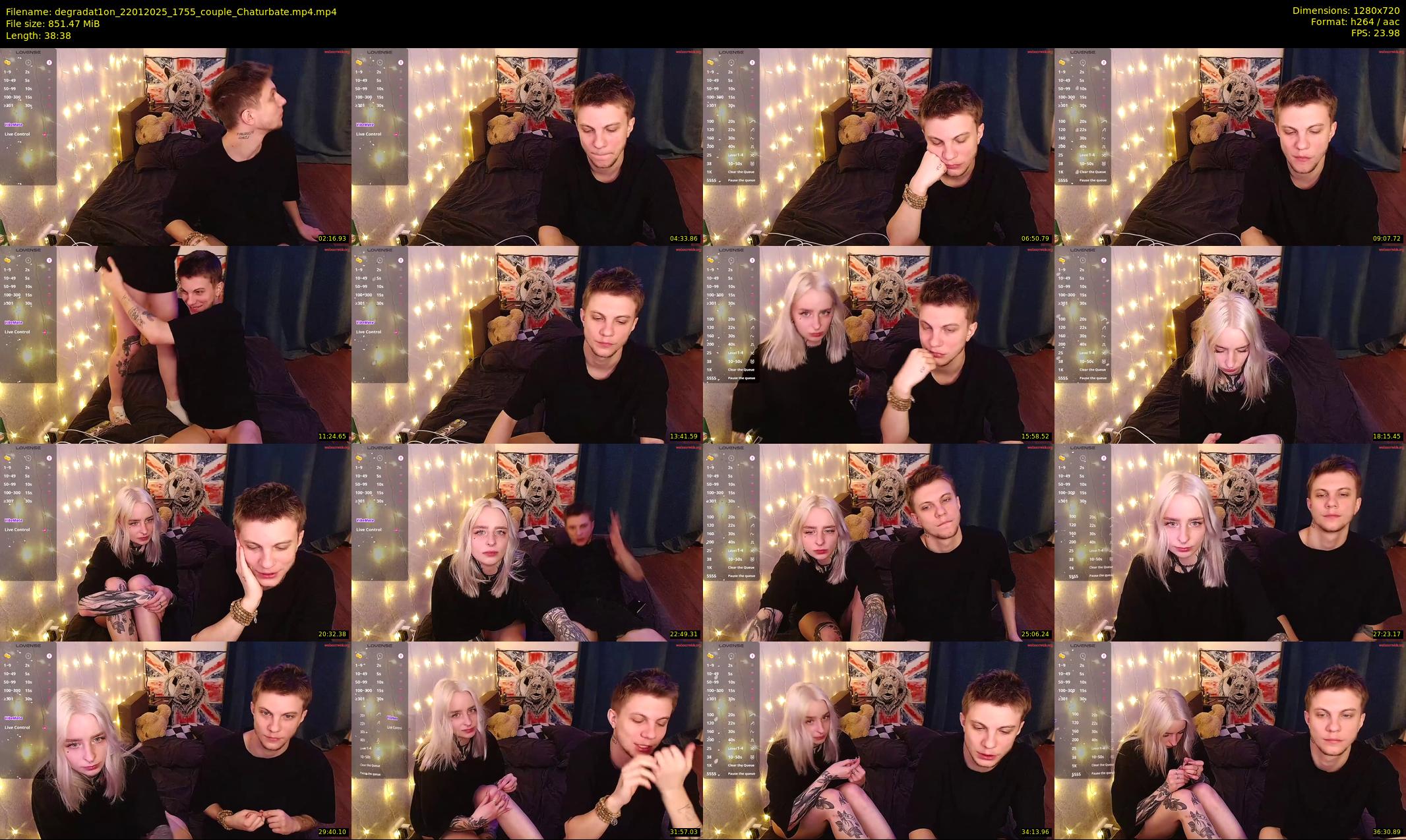 degradat1on — 39 minute Chaturbate couple cam show recording, 720p, Jan 22, 2025