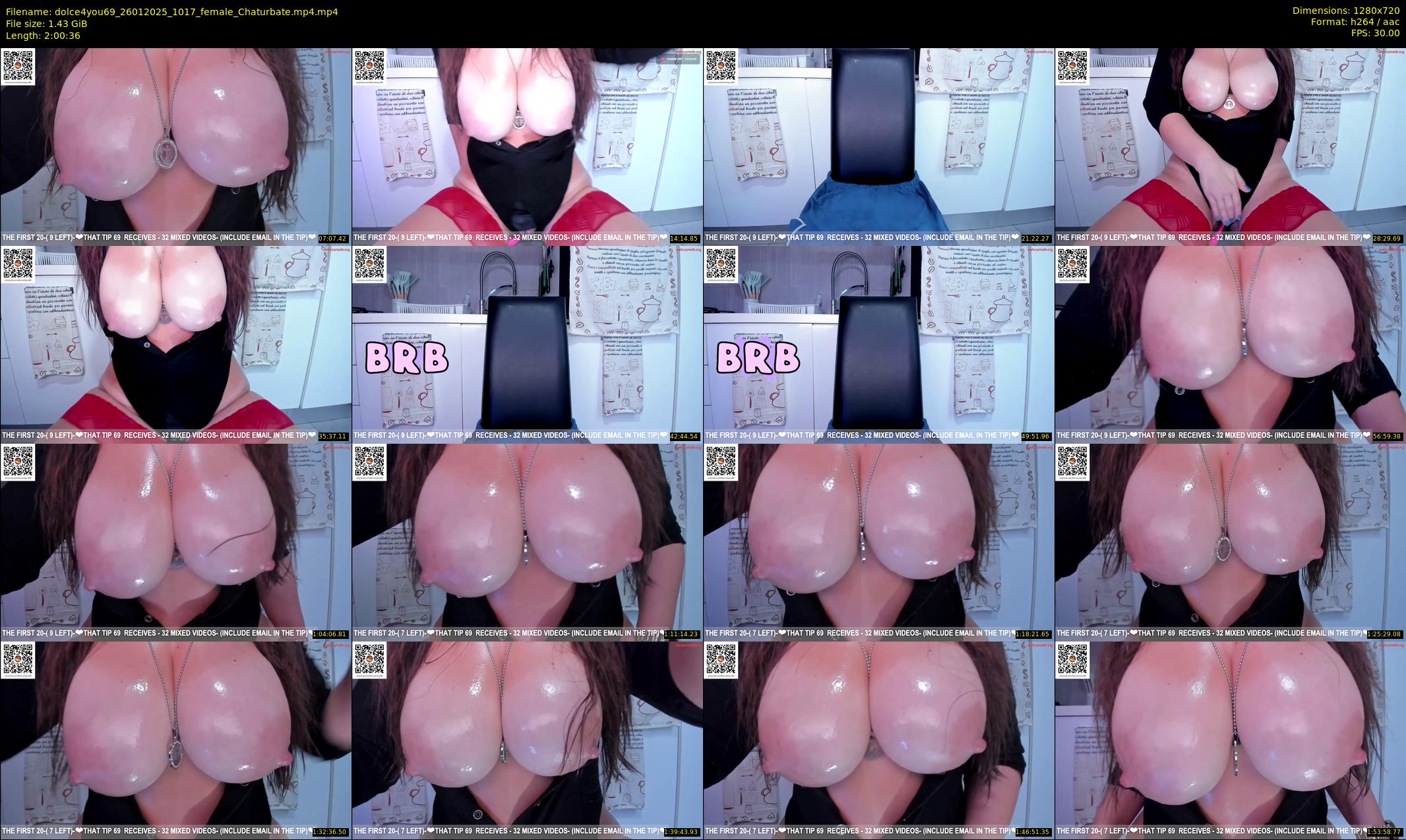 dolce4you69 — 121 minute Chaturbate female cam show recording, 720p, Jan 26, 2025