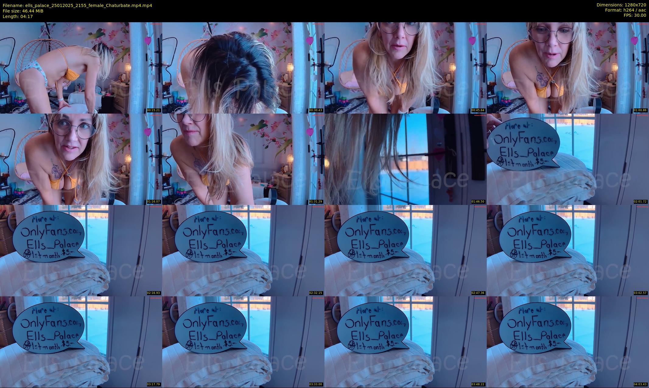 ells_palace — 5 minute Chaturbate female cam show recording, 720p, Jan 25, 2025
