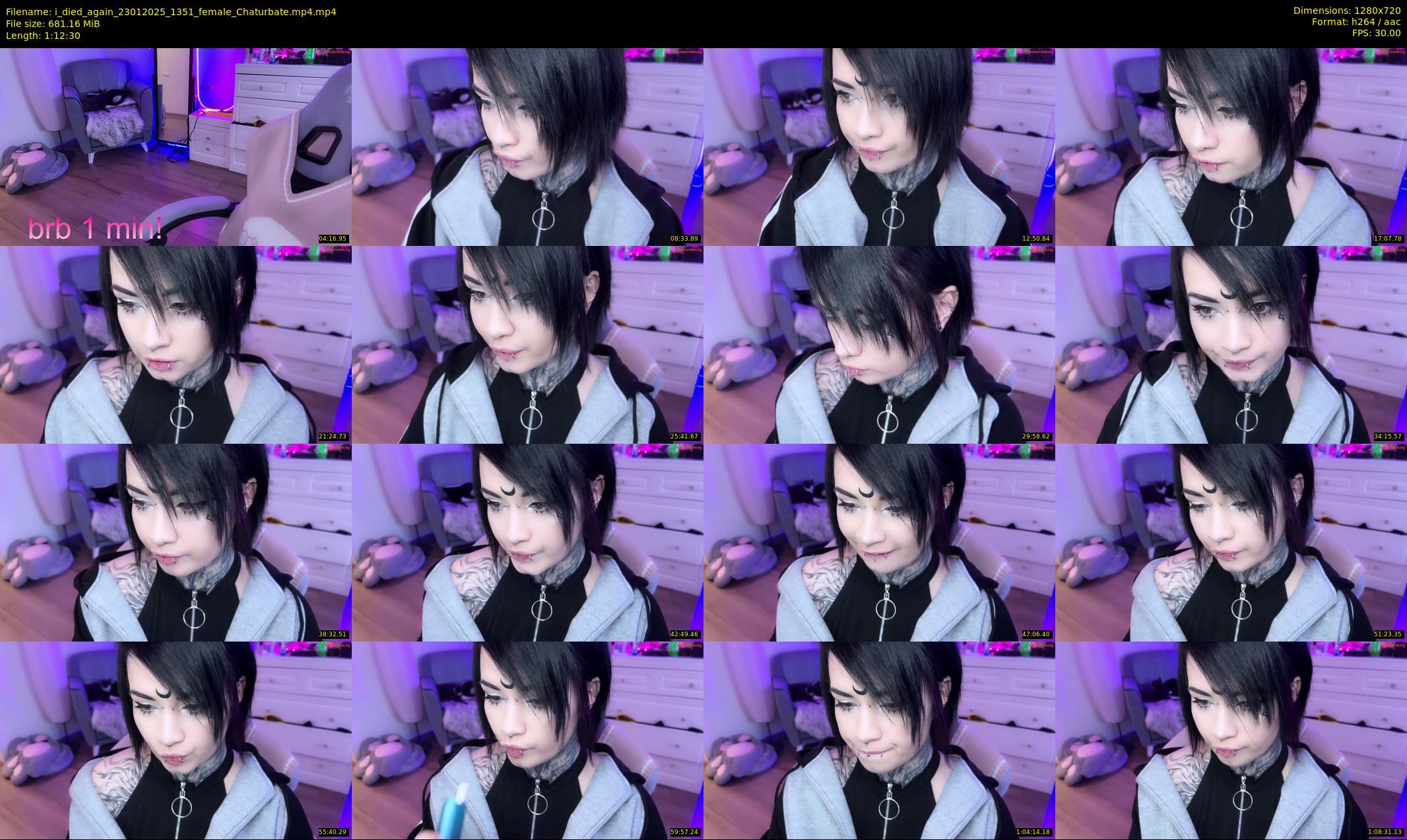 i_died_again — 73 minute Chaturbate female cam show recording, 720p, Jan 23, 2025